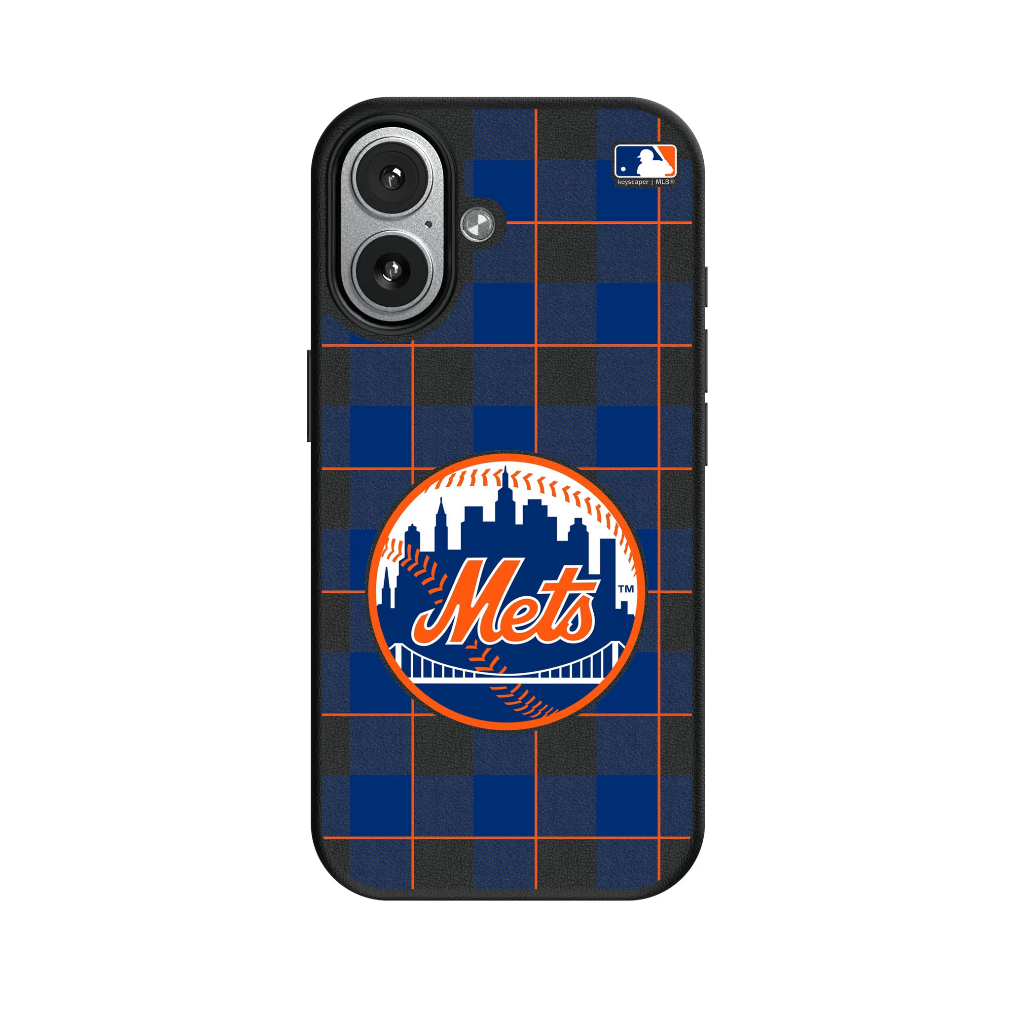 New York Mets Plaid iPhone MagSafe Compatible Phone Case for Apple iPhone#Device_iPhone 17