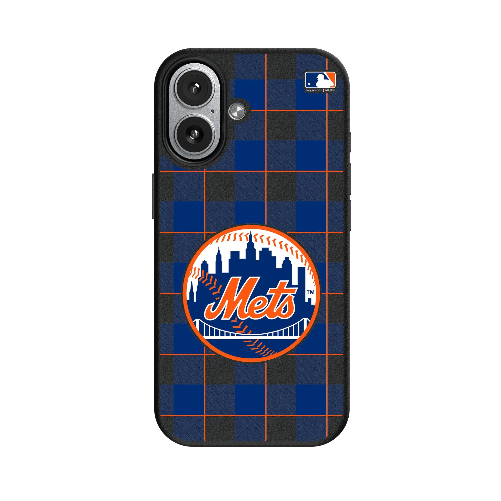 New York Mets Plaid iPhone MagSafe Compatible Phone Case for Apple iPhone#Device_iPhone 17