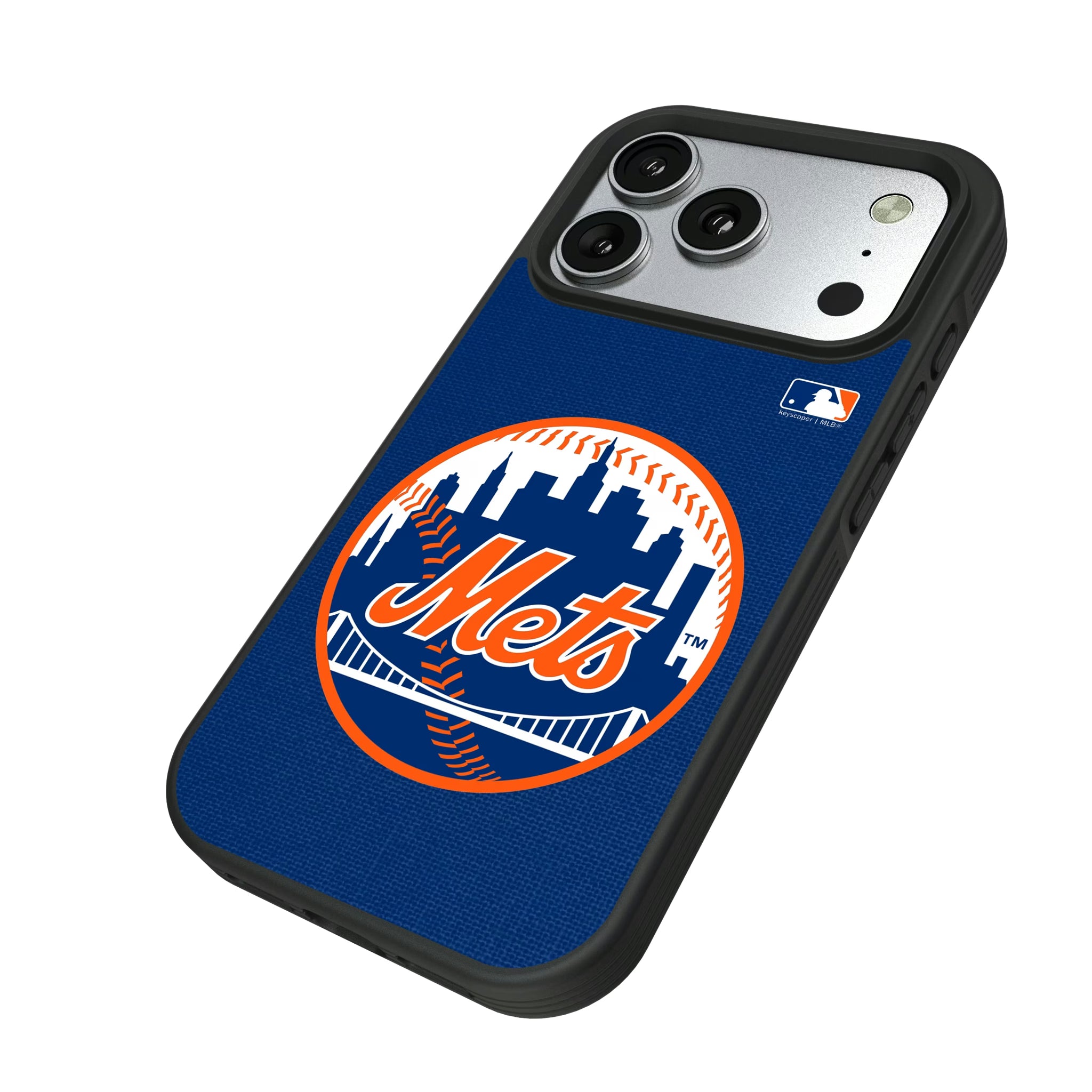 New York Mets Solid iPhone Bump Phone Case for Apple iPhone - Isometric View#Device_iPhone 17 Pro