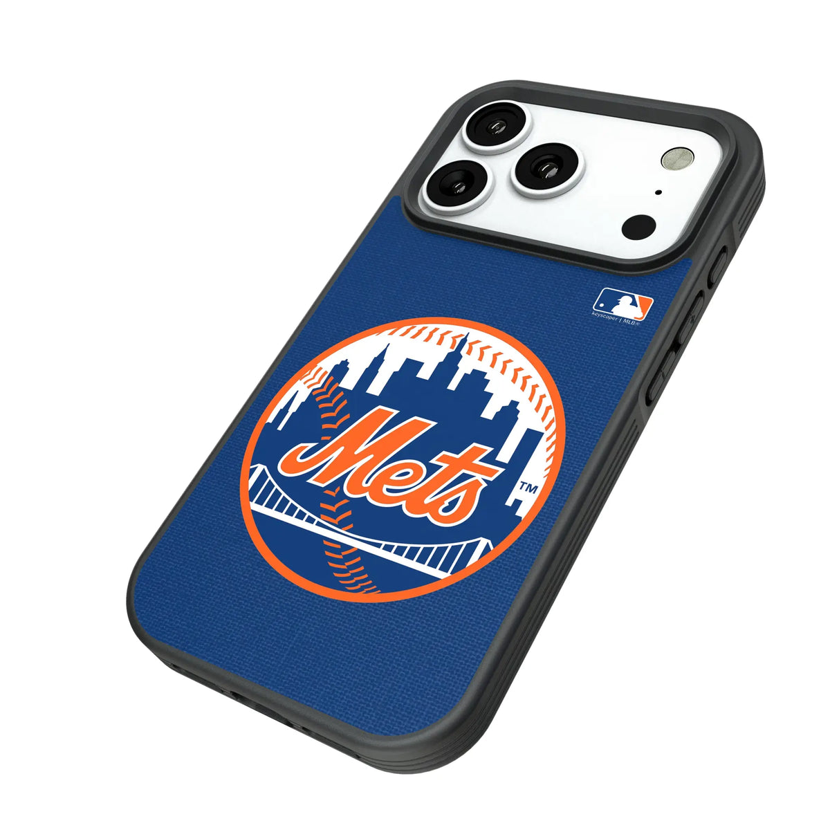 New York Mets Solid iPhone Bump Phone Case for Apple iPhone - Isometric View#Device_iPhone 18 Pro