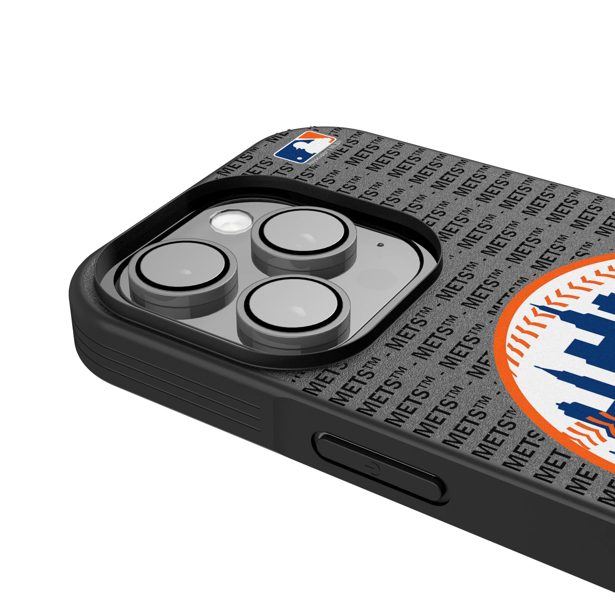 New York Mets Text Backdrop iPhone Bump Phone Case for Apple iPhone - Detail