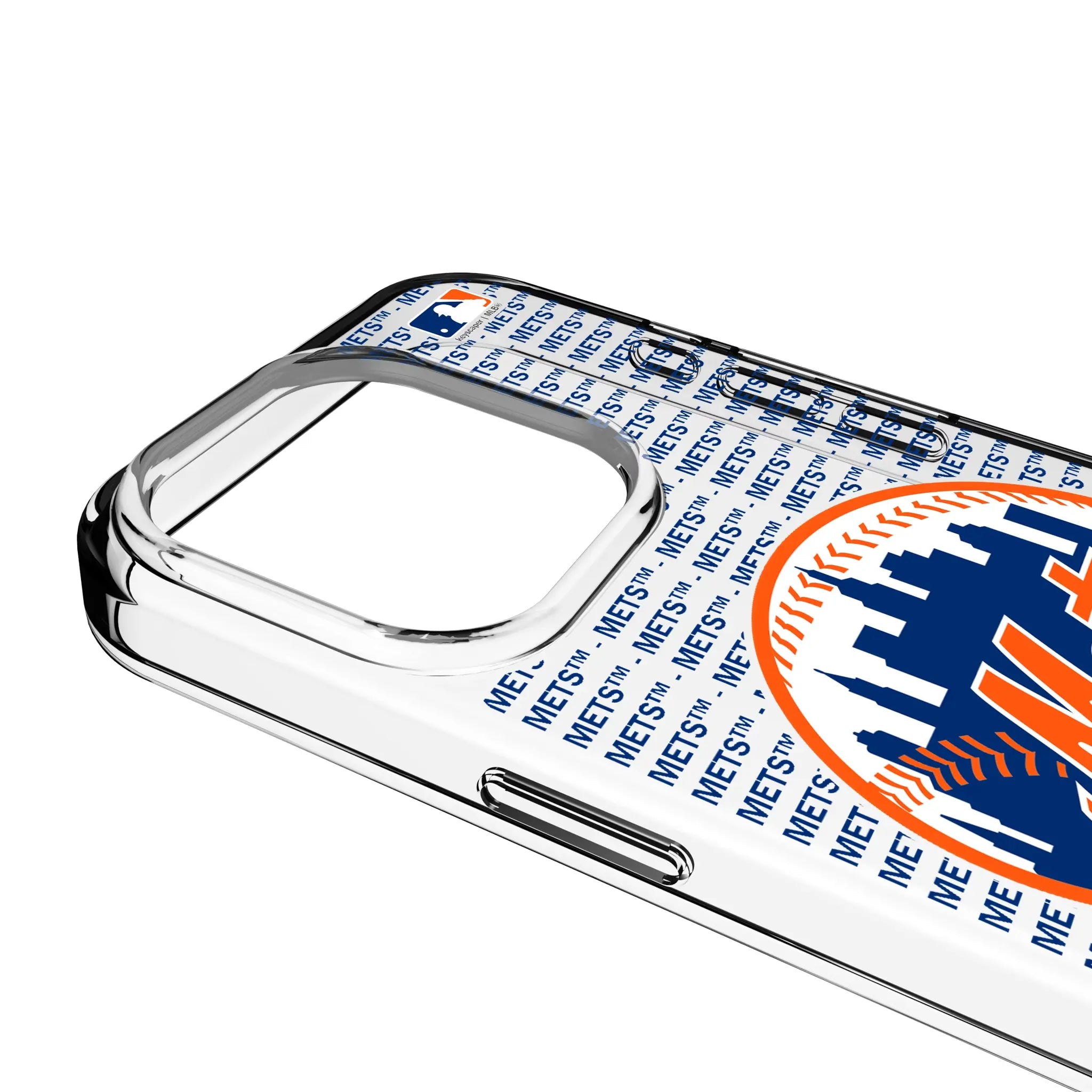 New York Mets Text Backdrop iPhone Clear Phone Case for Apple iPhone - Detail