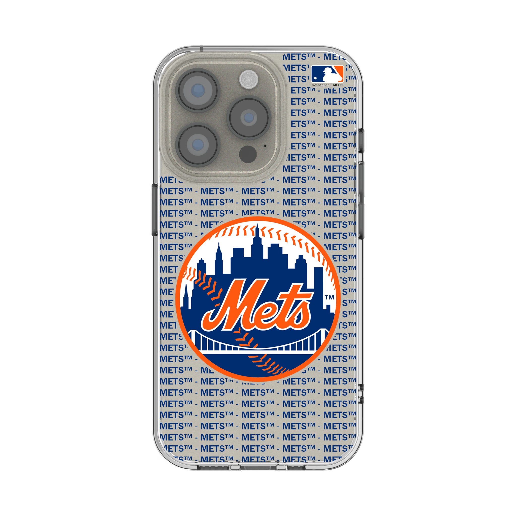 New York Mets Text Backdrop iPhone Clear Phone Case for Apple iPhone