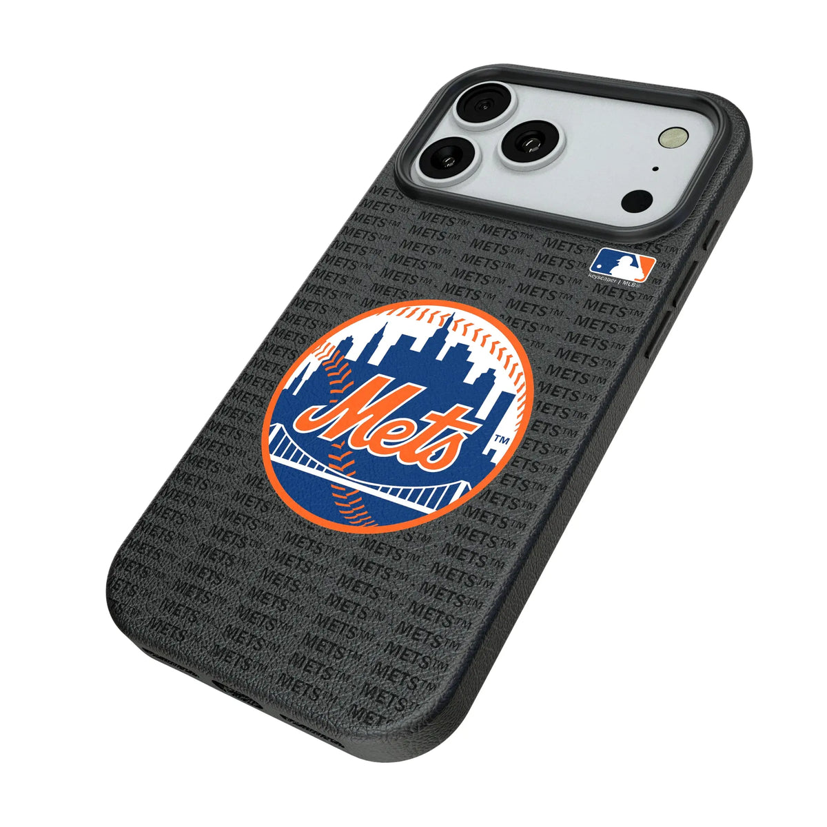 New York Mets Text Backdrop iPhone MagSafe Compatible Phone Case for Apple iPhone - Isometric View#Device_iPhone 18 Pro Max