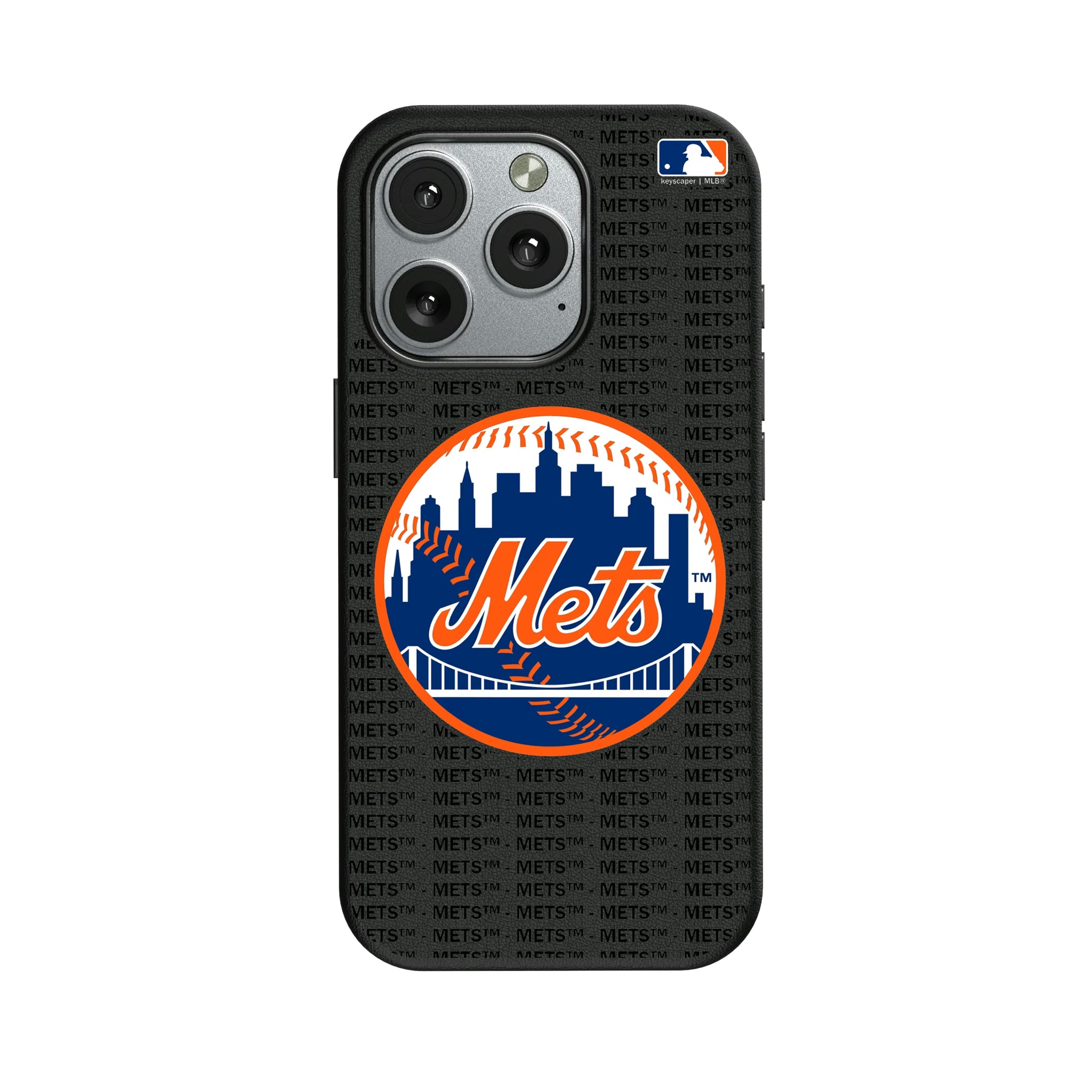 New York Mets Text Backdrop iPhone MagSafe Compatible Phone Case for Apple iPhone