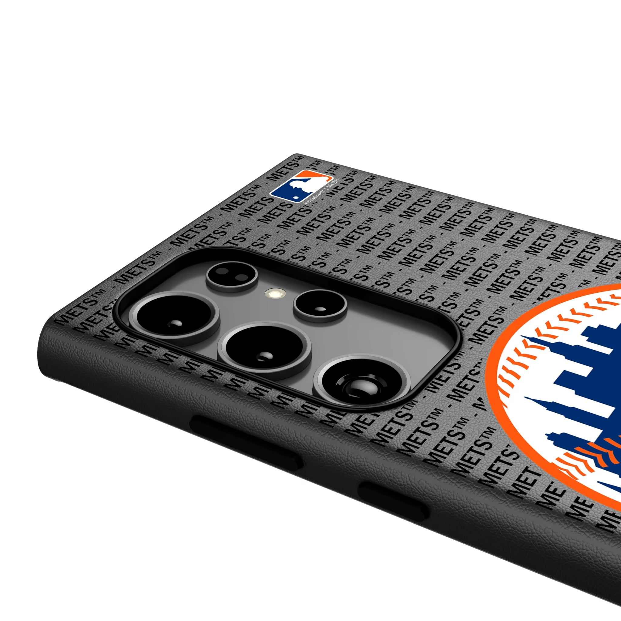 New York Mets Text Backdrop Galaxy MagSafe Compatible Phone Case for Samsung Galaxy - Detail