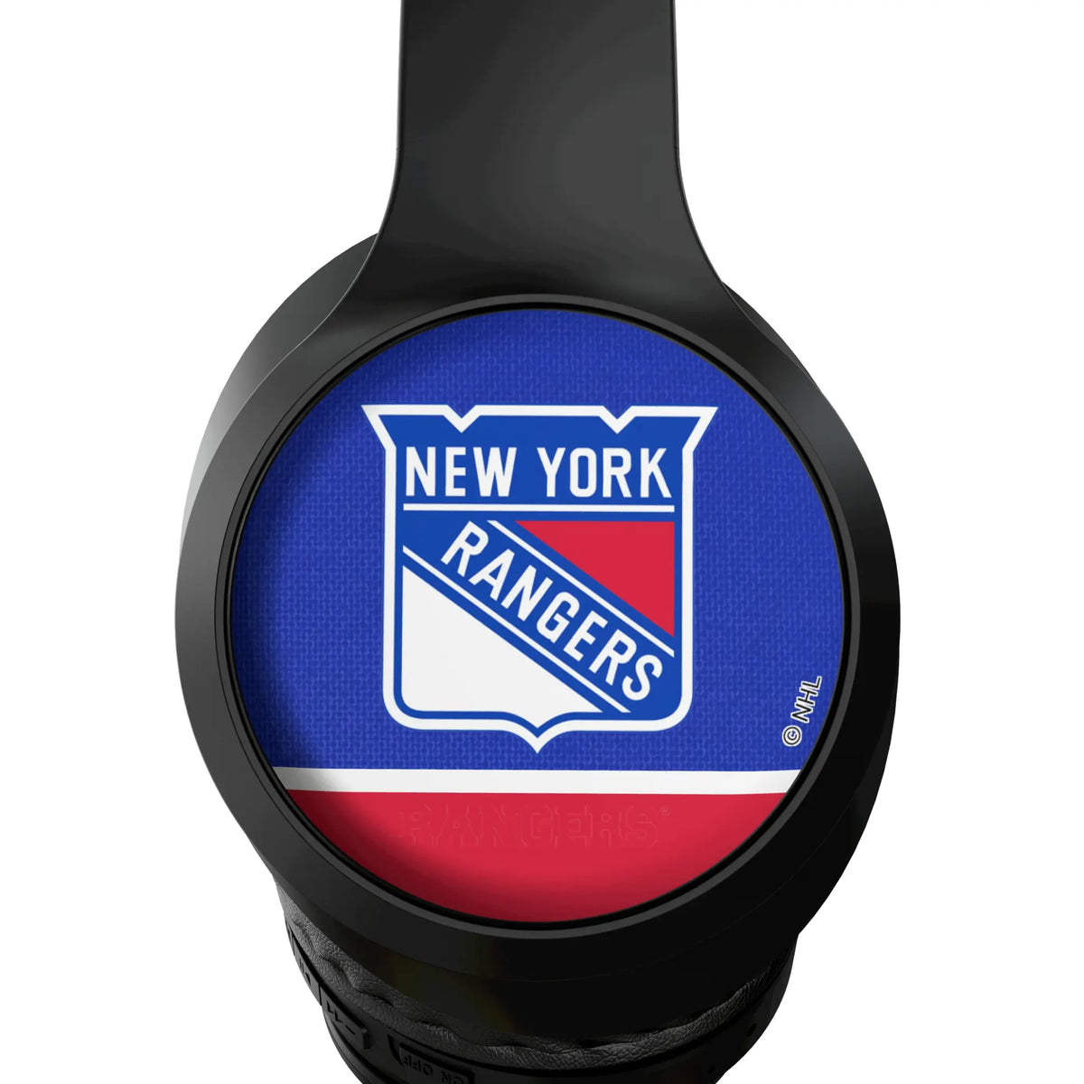 New York Rangers Endzone Solid Wireless Over-Ear Headphones With Case - Detail