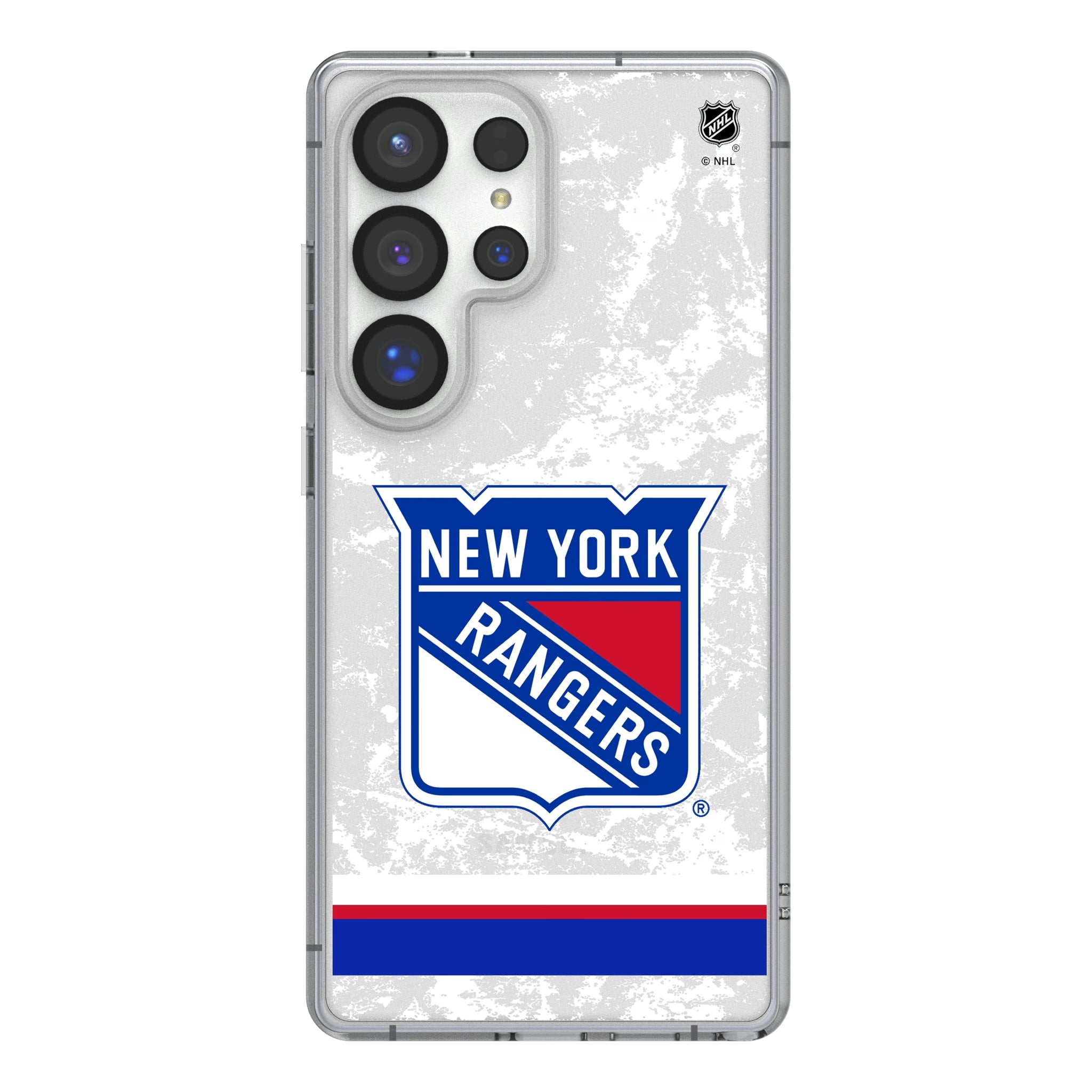 New York Rangers Ice Stripe Galaxy Clear Phone Case for Samsung Galaxy