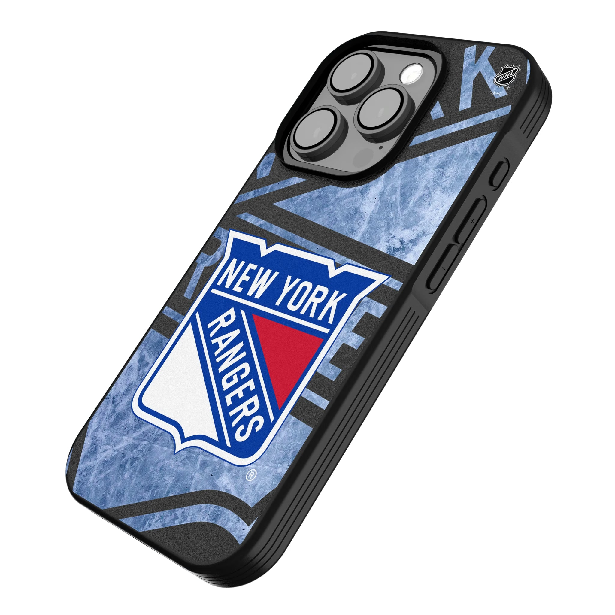 New York Rangers Ice Tilt iPhone Bump Phone Case for Apple iPhone - Isometric View