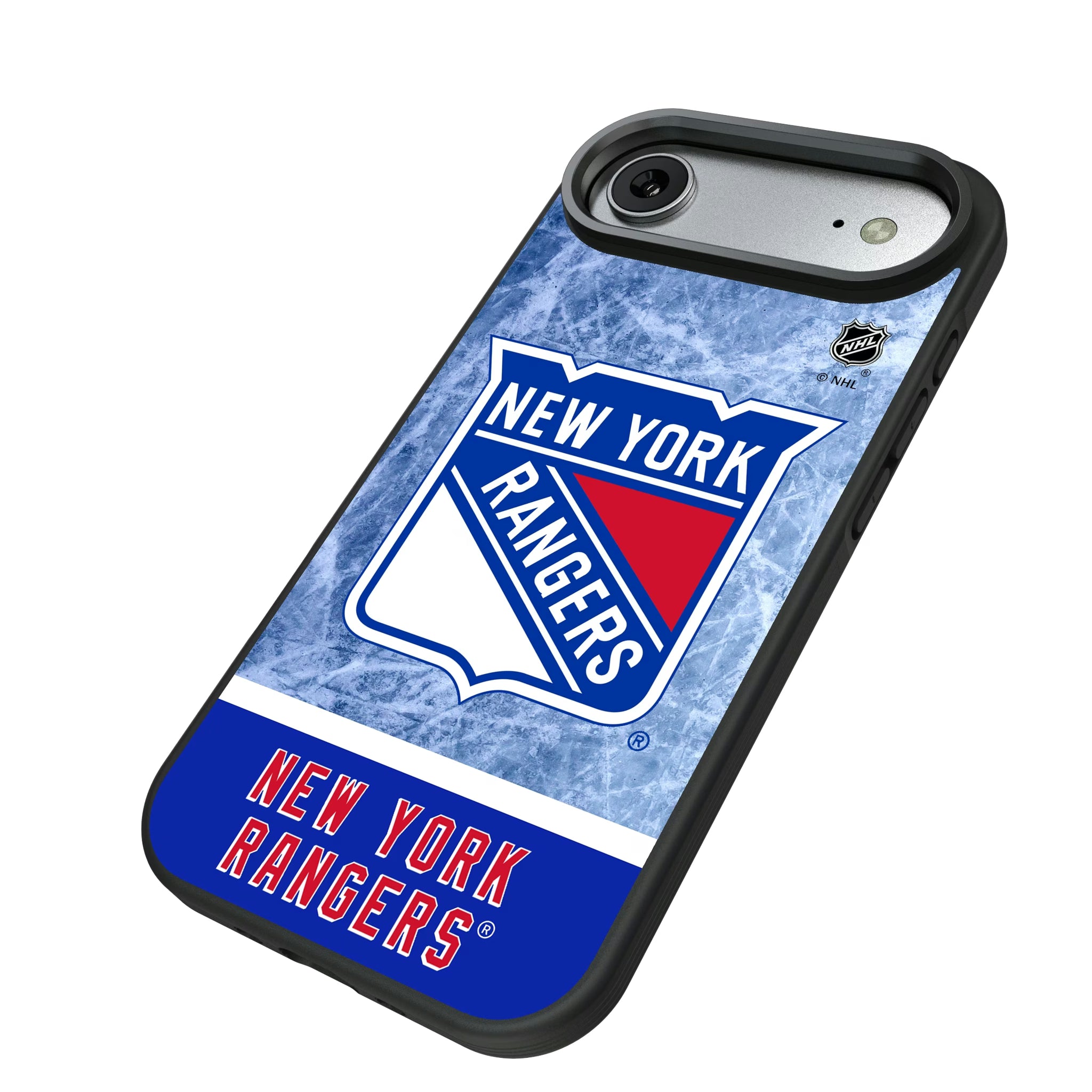 New York Rangers Ice Wordmark iPhone Bump Phone Case for Apple iPhone - Isometric View#Device_iPhone Air