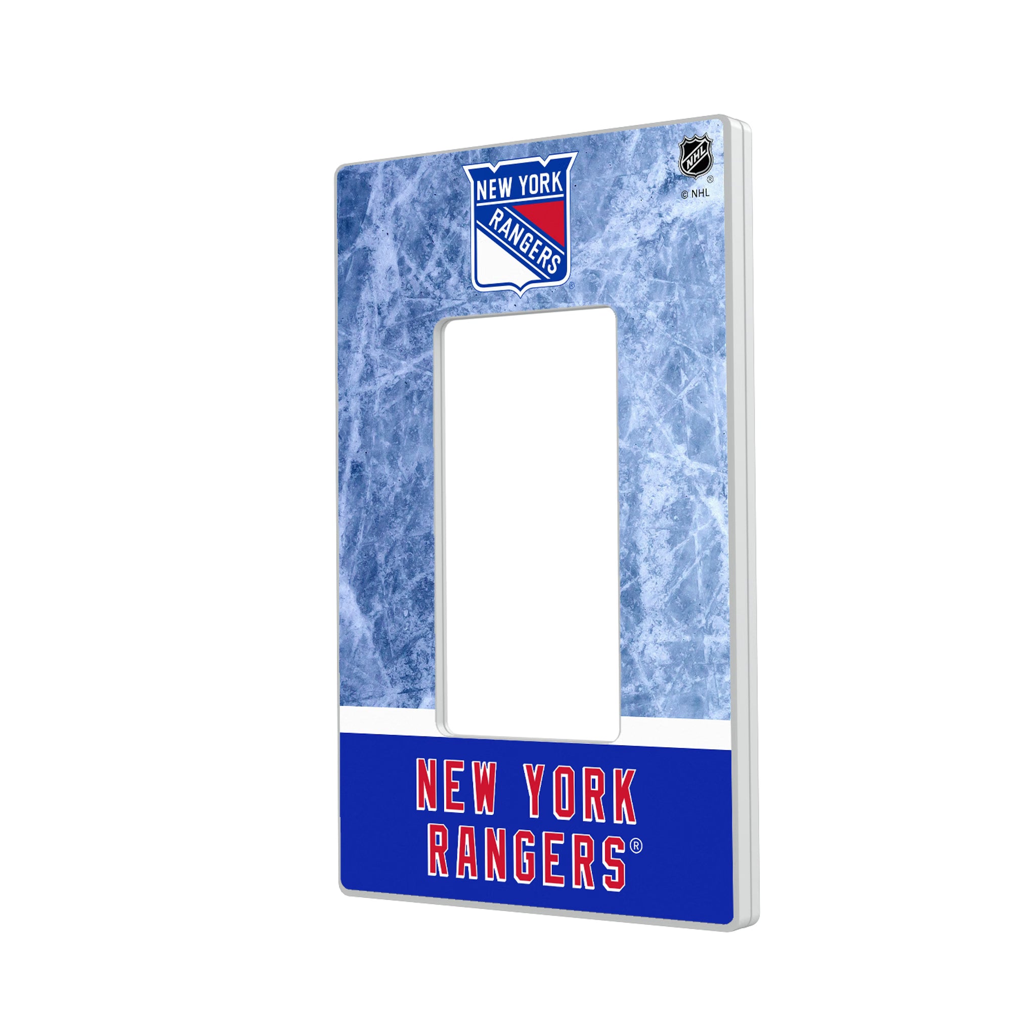 New York Rangers Ice Wordmark Hidden-Screw Light Switch Plate#Style_Single Rocker
