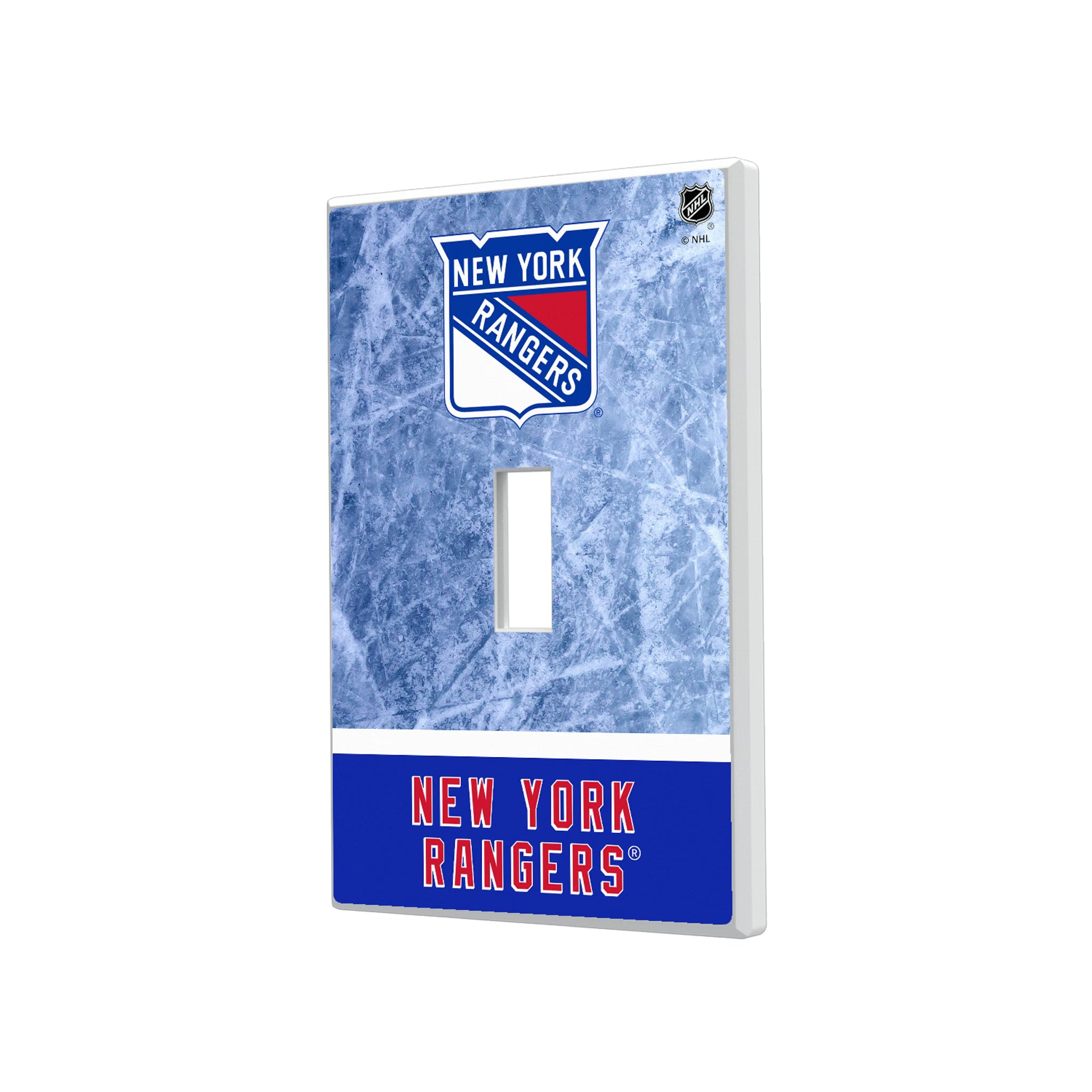 New York Rangers Ice Wordmark Hidden-Screw Light Switch Plate#Style_Single Toggle