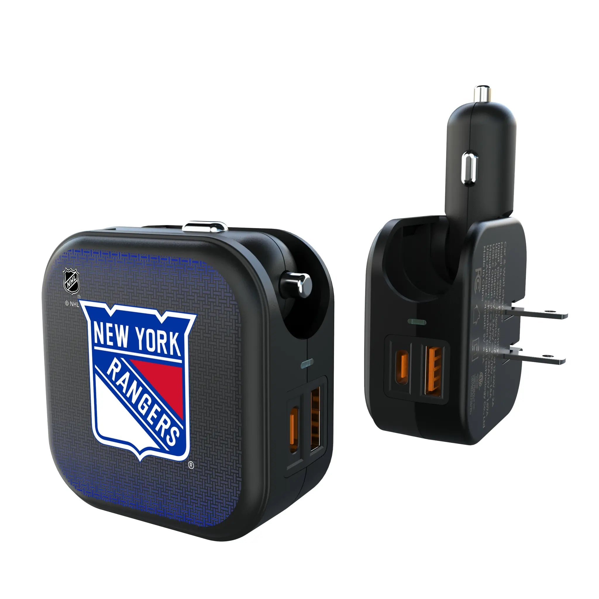 New York Rangers Linen 2 in 1 USB A/C Charger