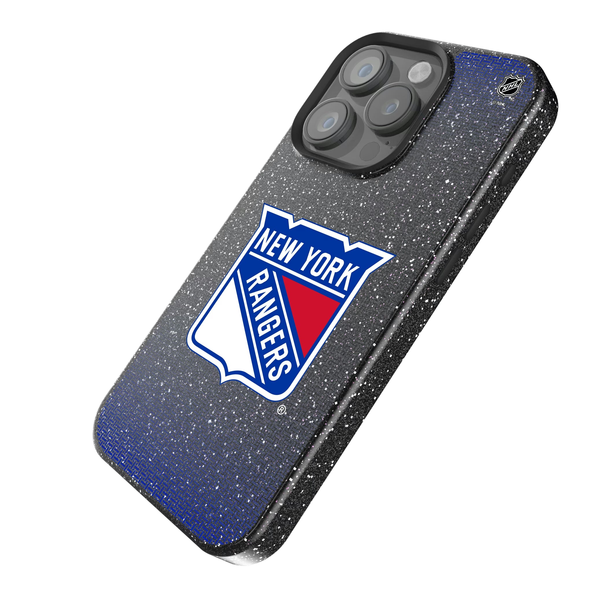 New York Rangers Linen iPhone Bling Phone Case for Apple iPhone - Isometric View