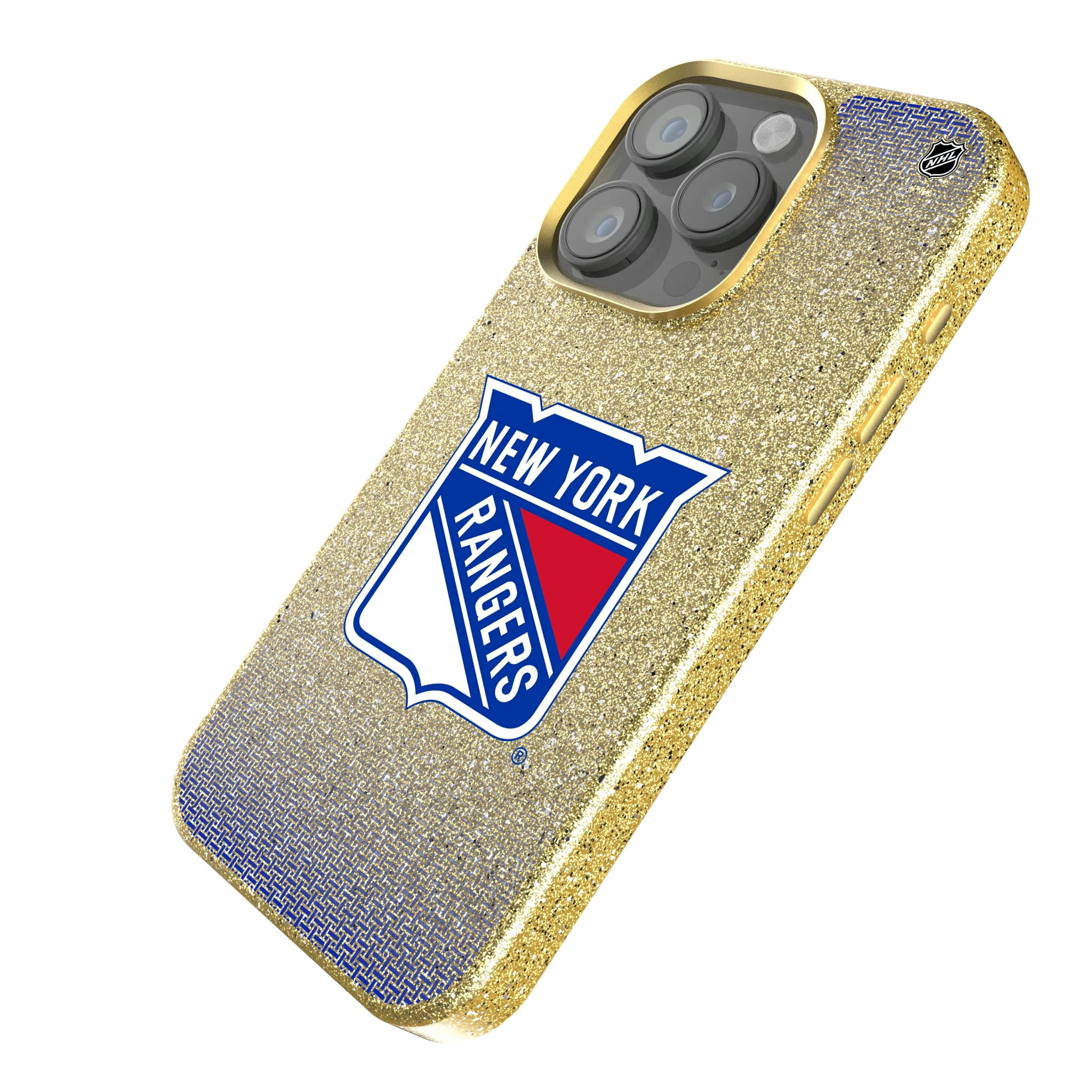 New York Rangers Linen iPhone Bling Phone Case for Apple iPhone - Isometric View