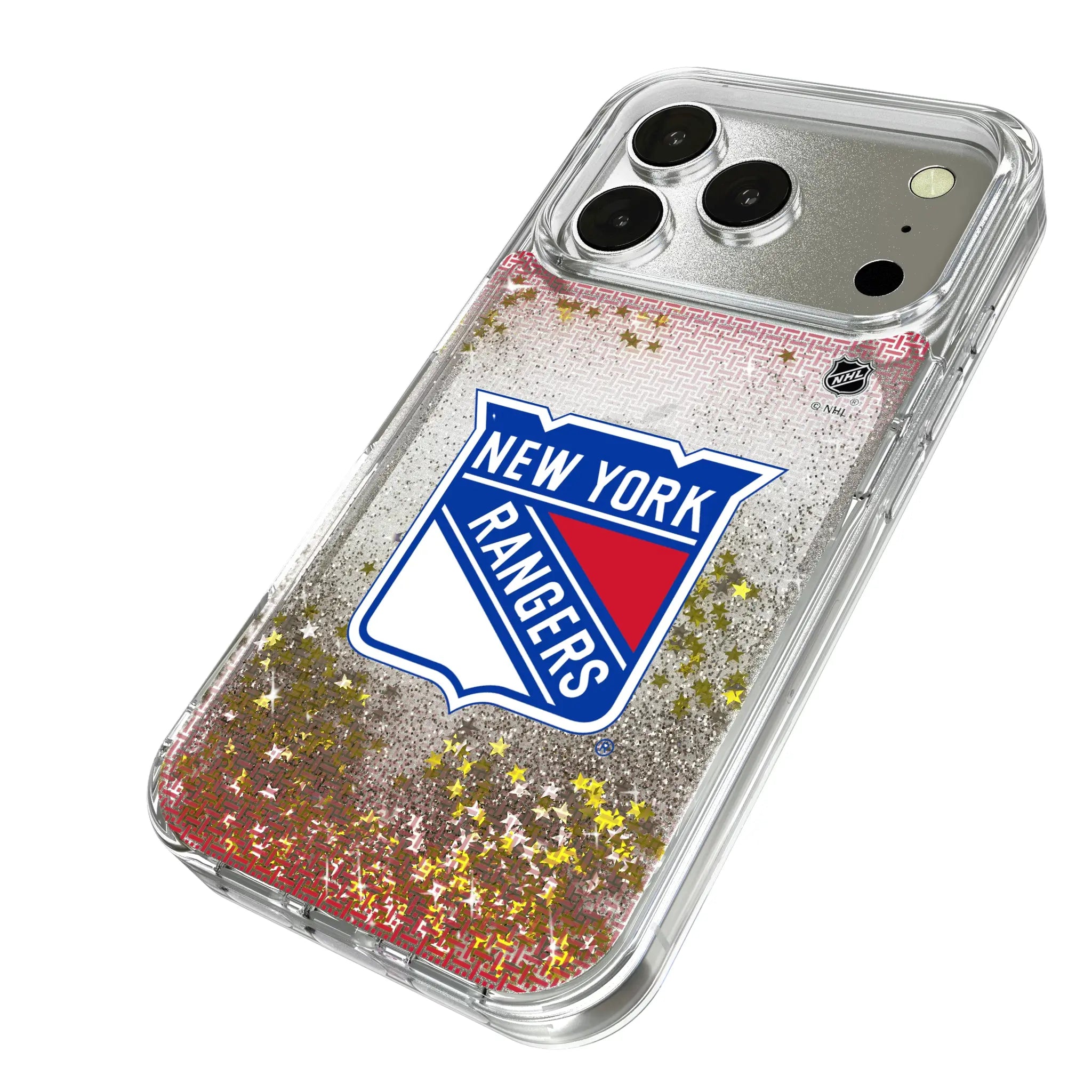 New York Rangers Linen iPhone Glitter Phone Case for Apple iPhone - Isometric View