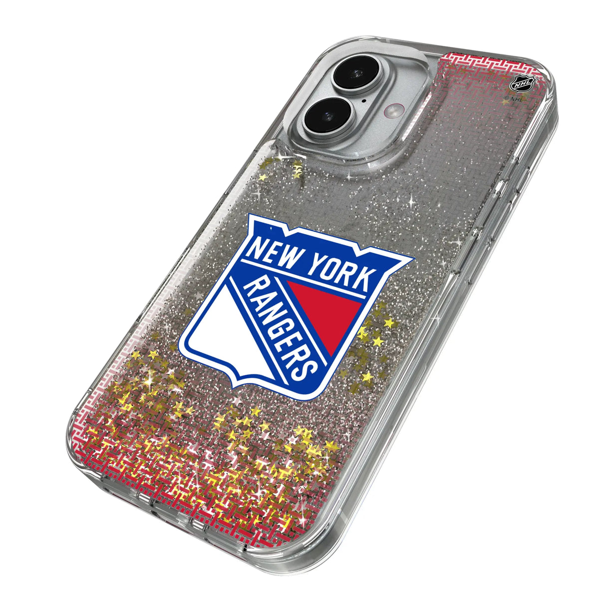 New York Rangers Linen iPhone Glitter Phone Case for Apple iPhone - Isometric View#Device_iPhone 17