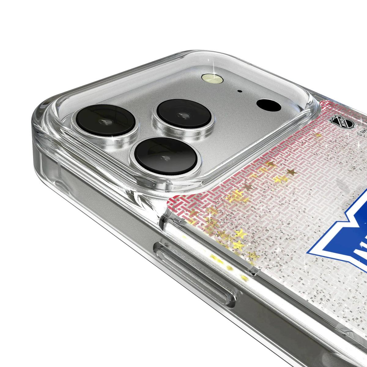 New York Rangers Linen iPhone Glitter Phone Case for Apple iPhone - Detail#Device_iPhone 17 Pro