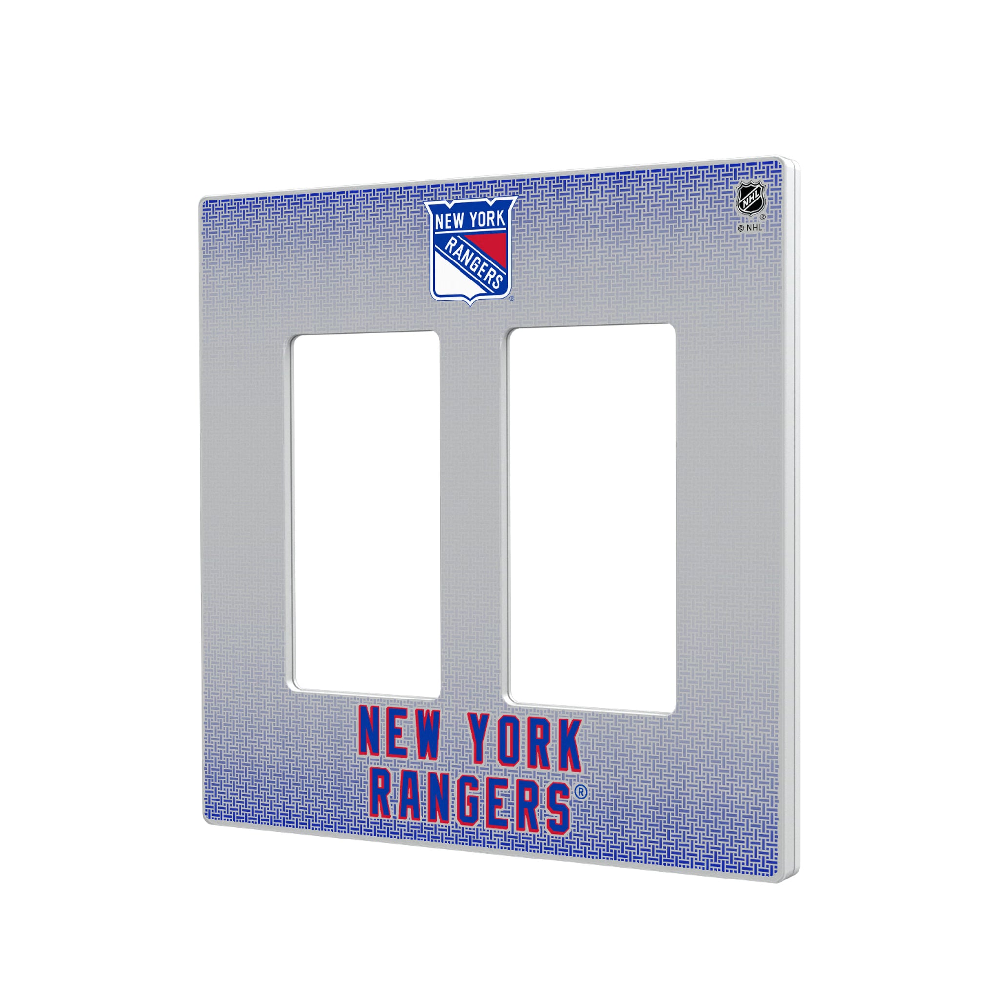 New York Rangers Linen Hidden-Screw Light Switch Plate#Style_Double Rocker