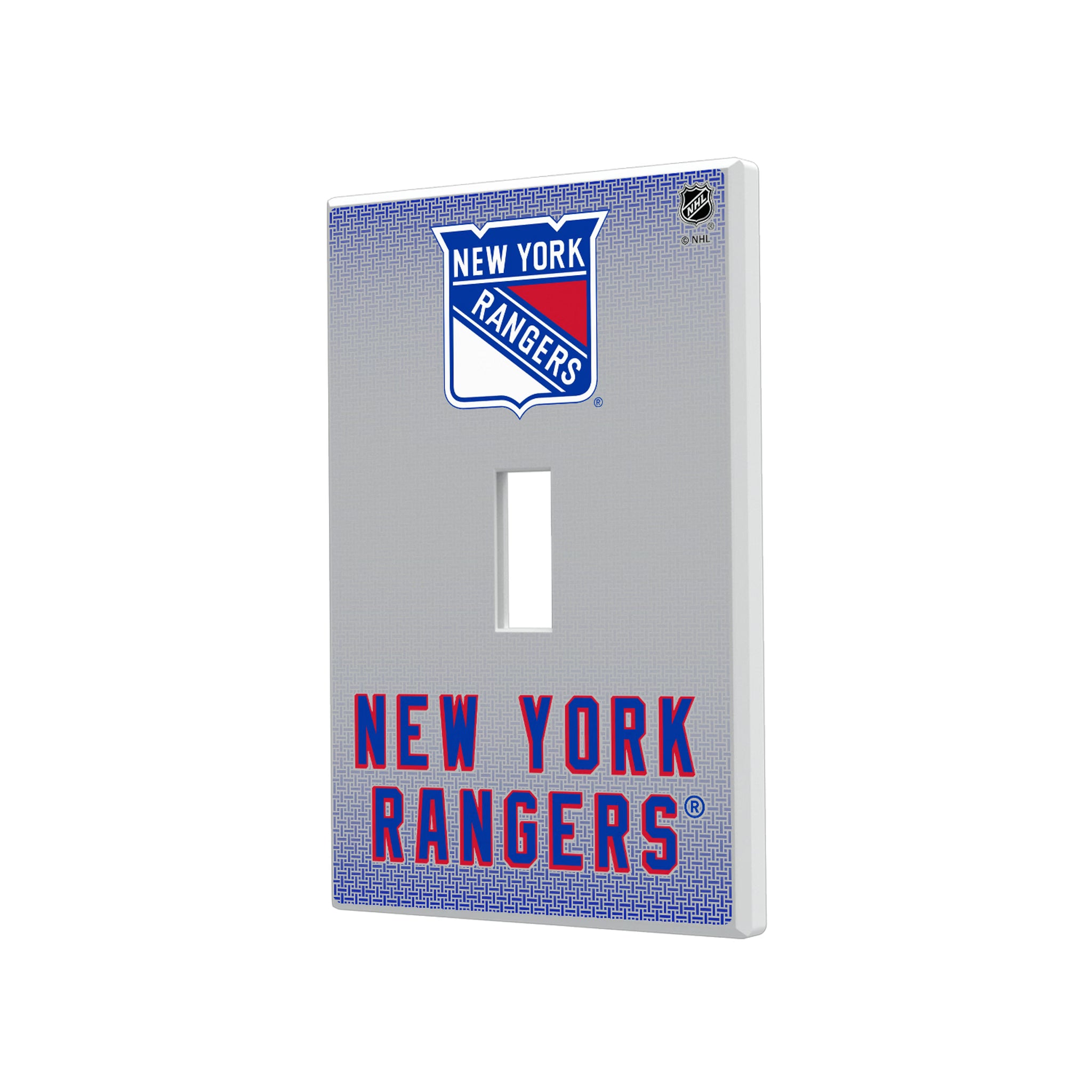 New York Rangers Linen Hidden-Screw Light Switch Plate#Style_Single Toggle