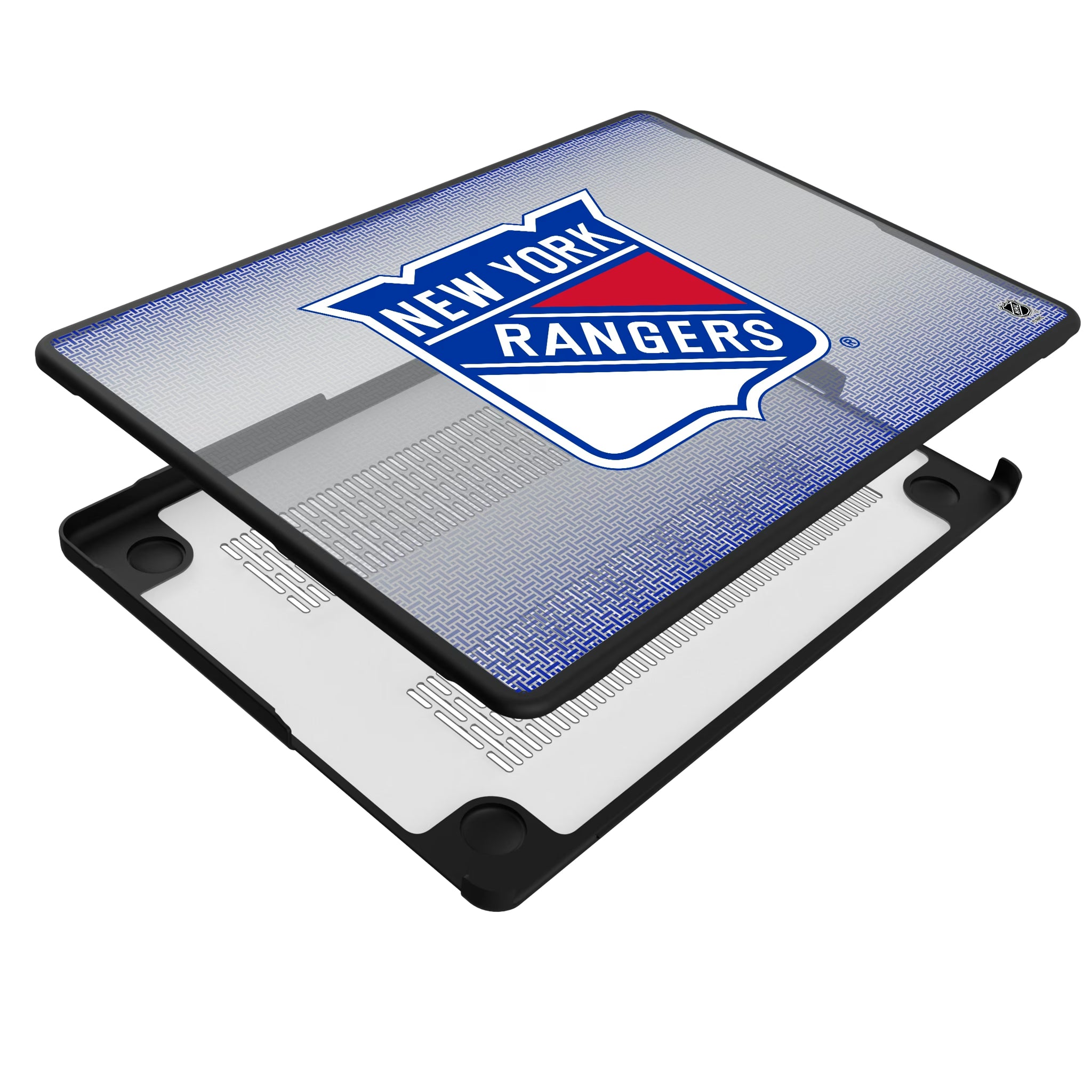 New York Rangers Linen MacBook Laptop Case for Apple MacBook - Isometric View#Device_MacBook Pro (14-inch, 2021) / MacBook Pro (14-inch, 2023) / MacBook Pro (14-inch, 2024)