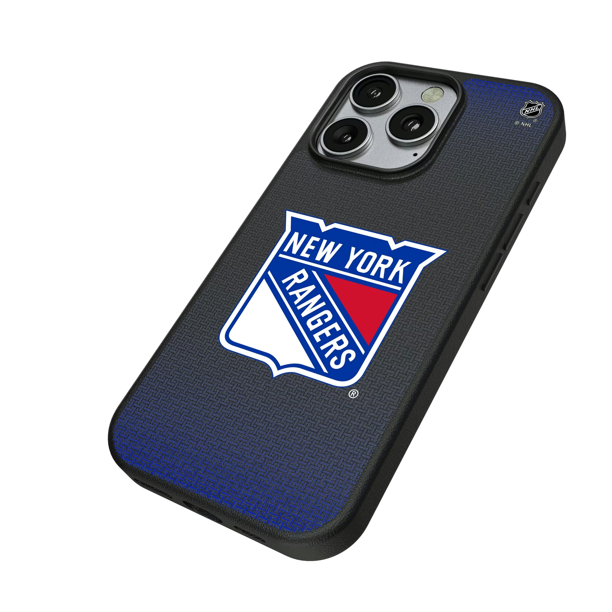 New York Rangers Linen iPhone MagSafe Compatible Phone Case for Apple iPhone - Isometric View