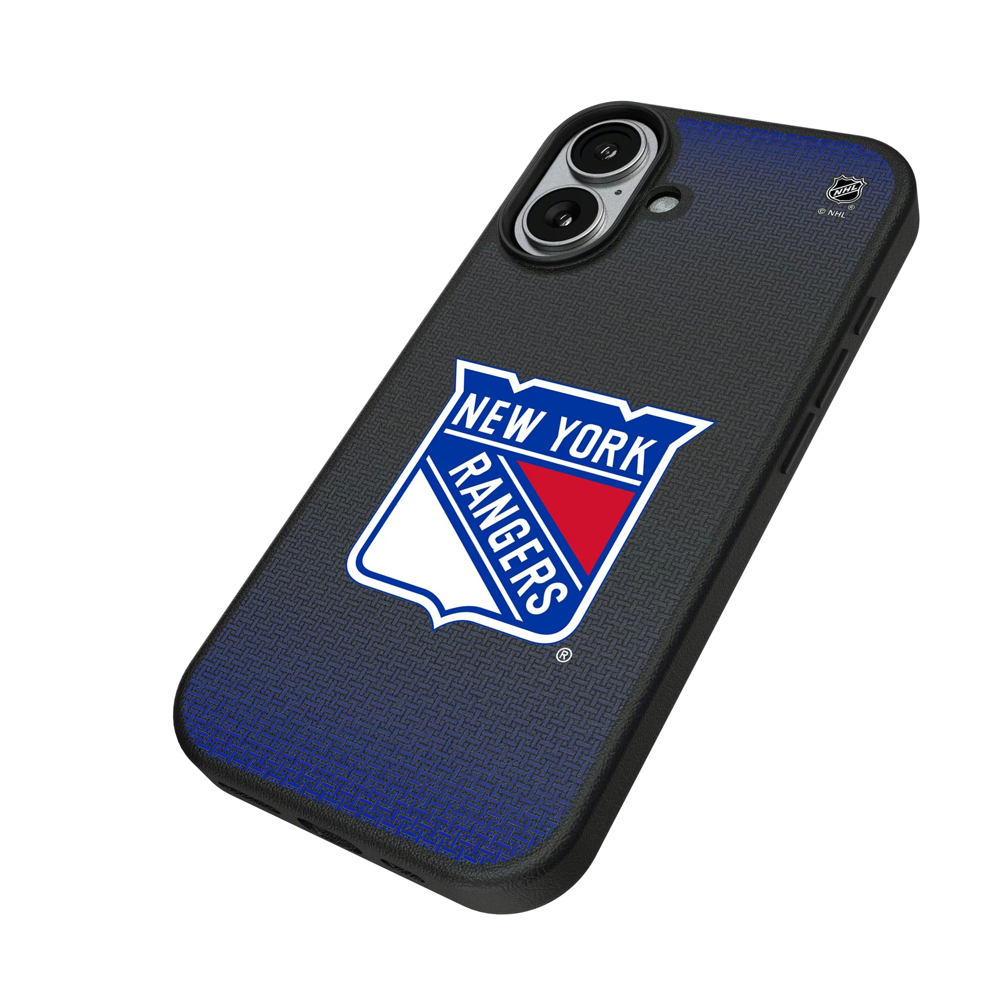 New York Rangers Linen iPhone MagSafe Compatible Phone Case for Apple iPhone - Isometric View#Device_iPhone 17