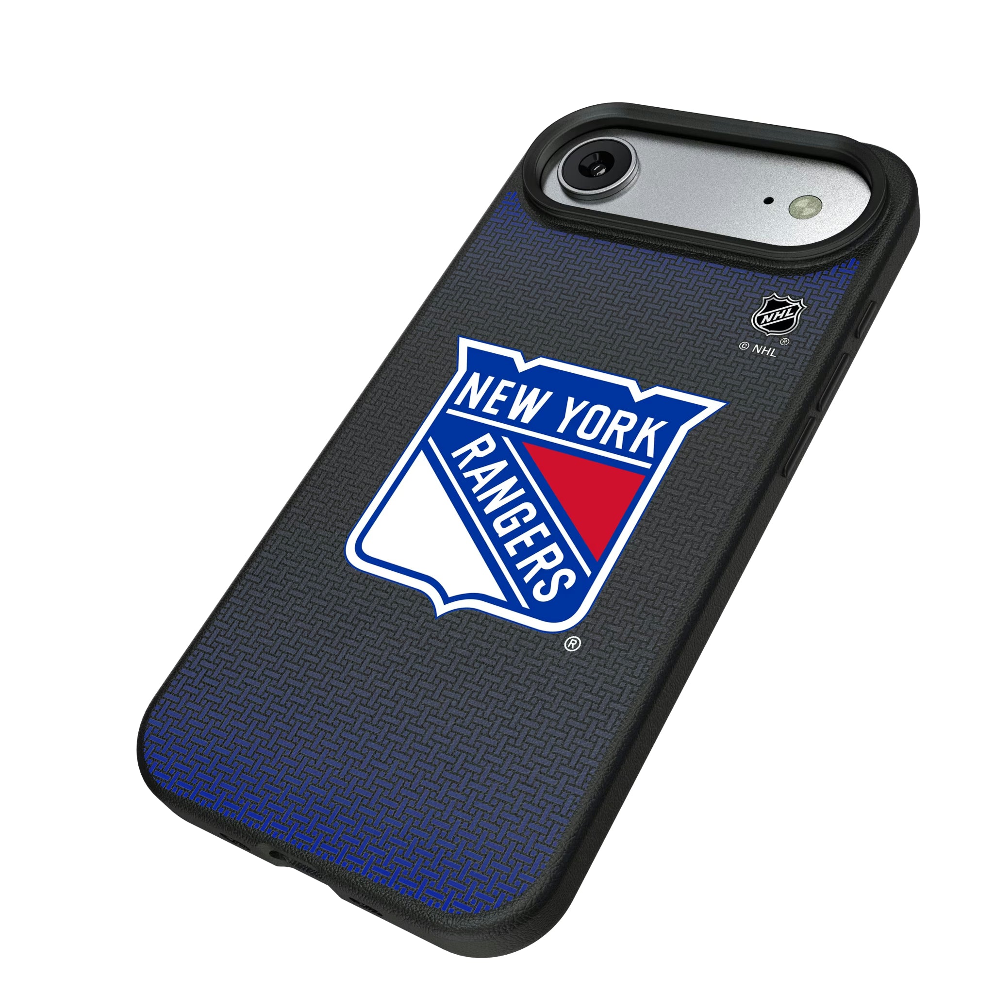 New York Rangers Linen iPhone MagSafe Compatible Phone Case for Apple iPhone - Isometric View#Device_iPhone Air
