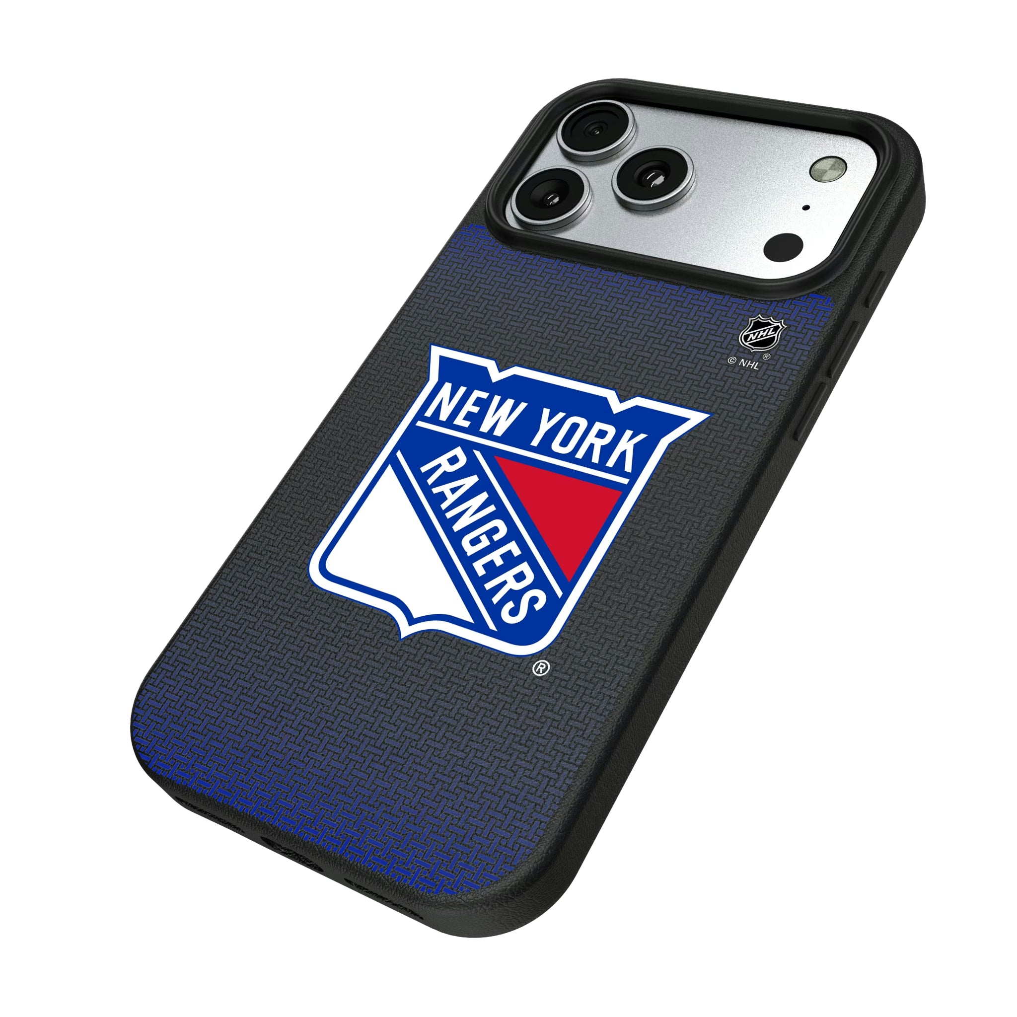 New York Rangers Linen iPhone MagSafe Compatible Phone Case for Apple iPhone - Isometric View#Device_iPhone 17 Pro Max