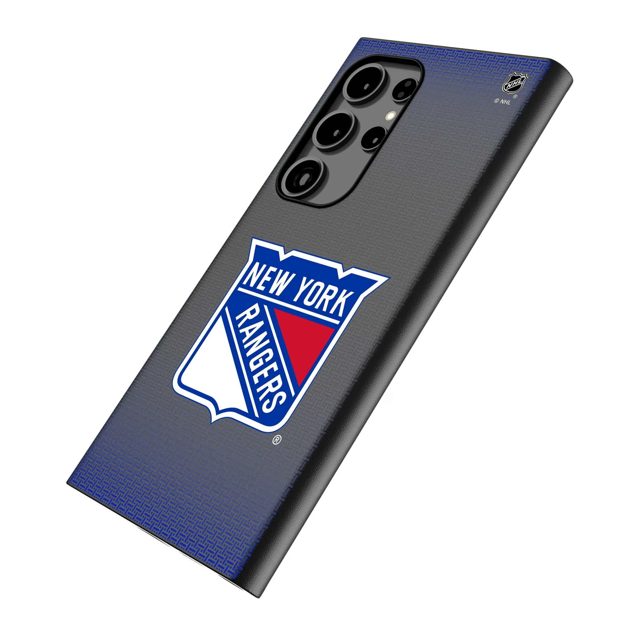 New York Rangers Linen Galaxy MagSafe Compatible Phone Case for Samsung Galaxy - Isometric View