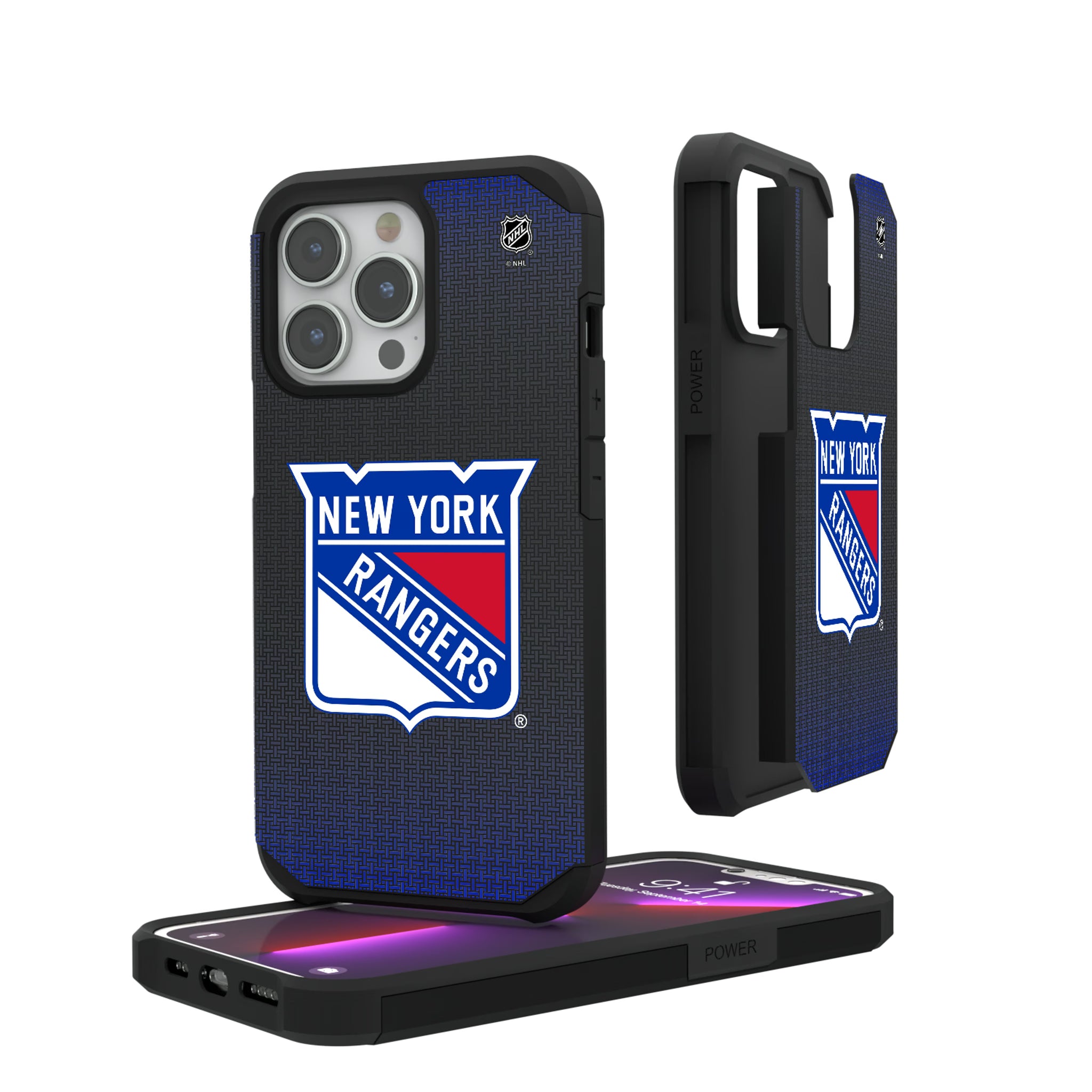 New York Rangers Linen iPhone Rugged Phone Case for Apple iPhone#Device_iPhone 13 Pro