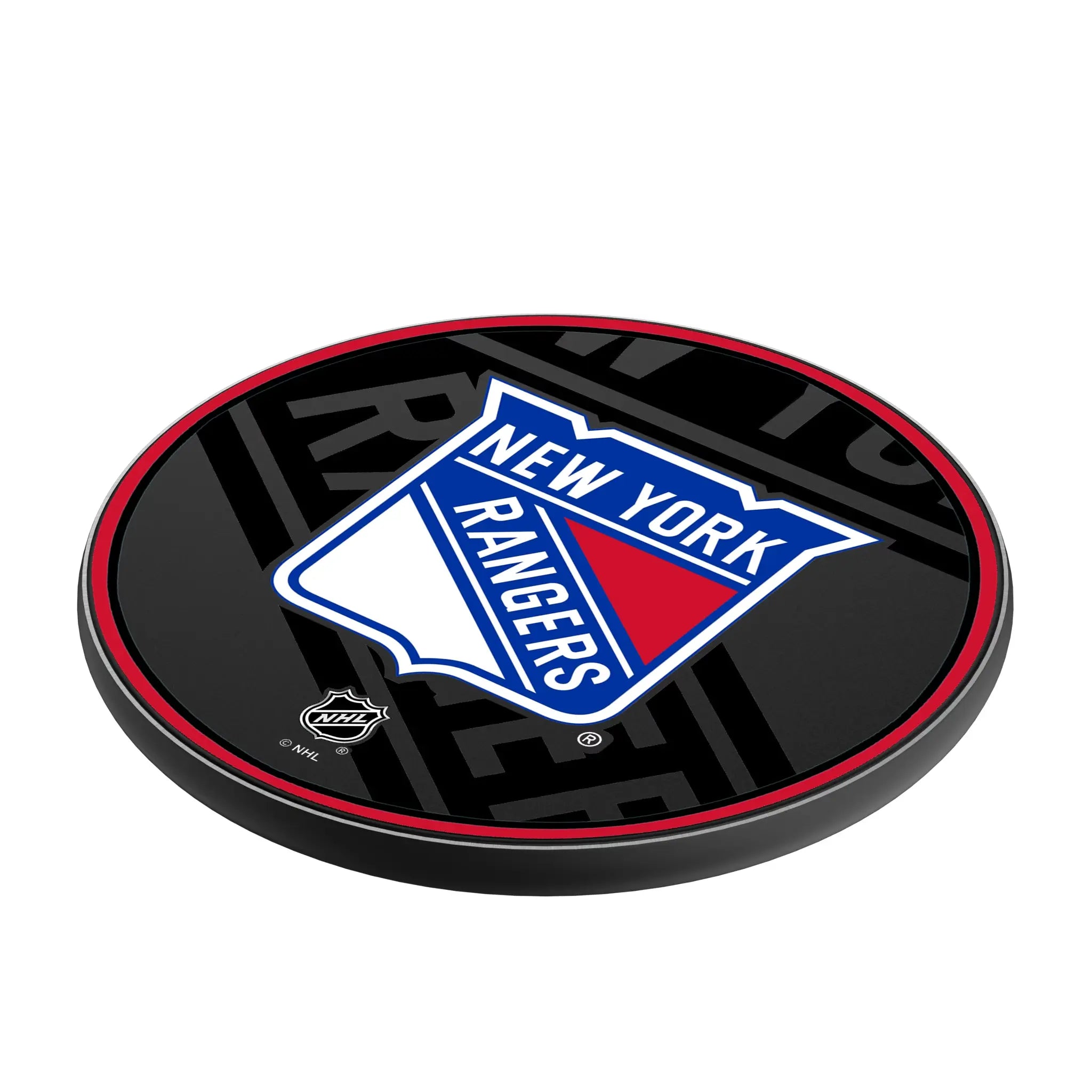 New York Rangers Monocolor Tilt 15-Watt Wireless Charger - Isometric View