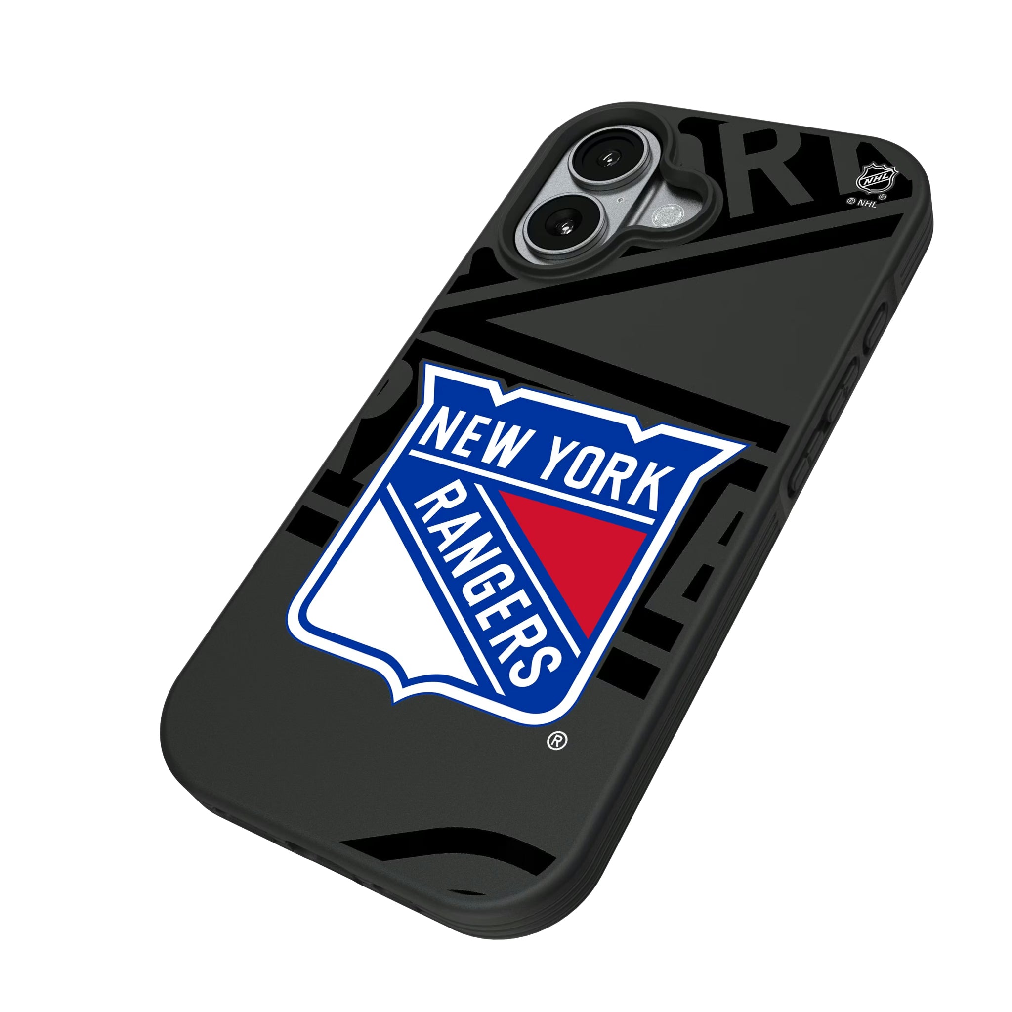 New York Rangers Monocolor Tilt iPhone Bump Phone Case for Apple iPhone - Isometric View#Device_iPhone 17