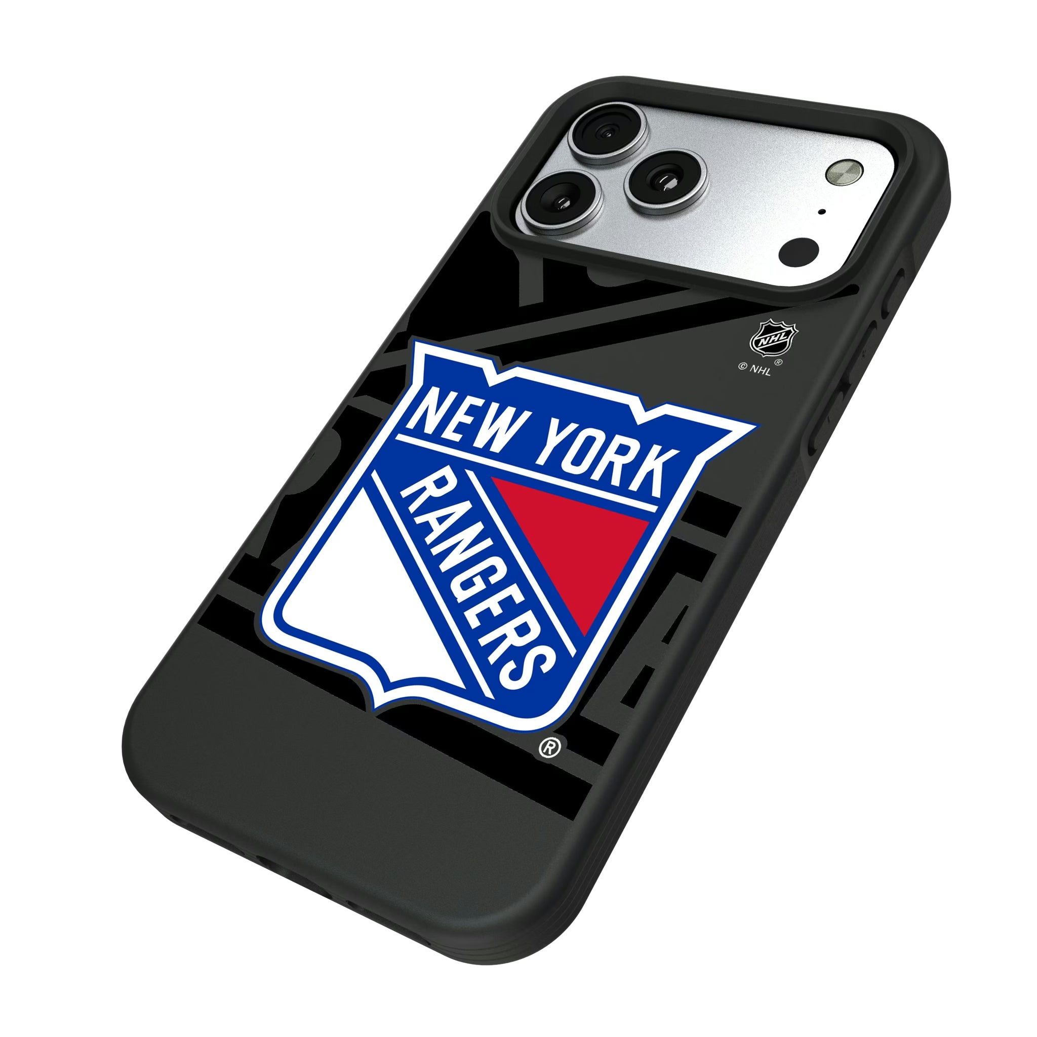 New York Rangers Monocolor Tilt iPhone Bump Phone Case for Apple iPhone - Isometric View#Device_iPhone 17 Pro Max
