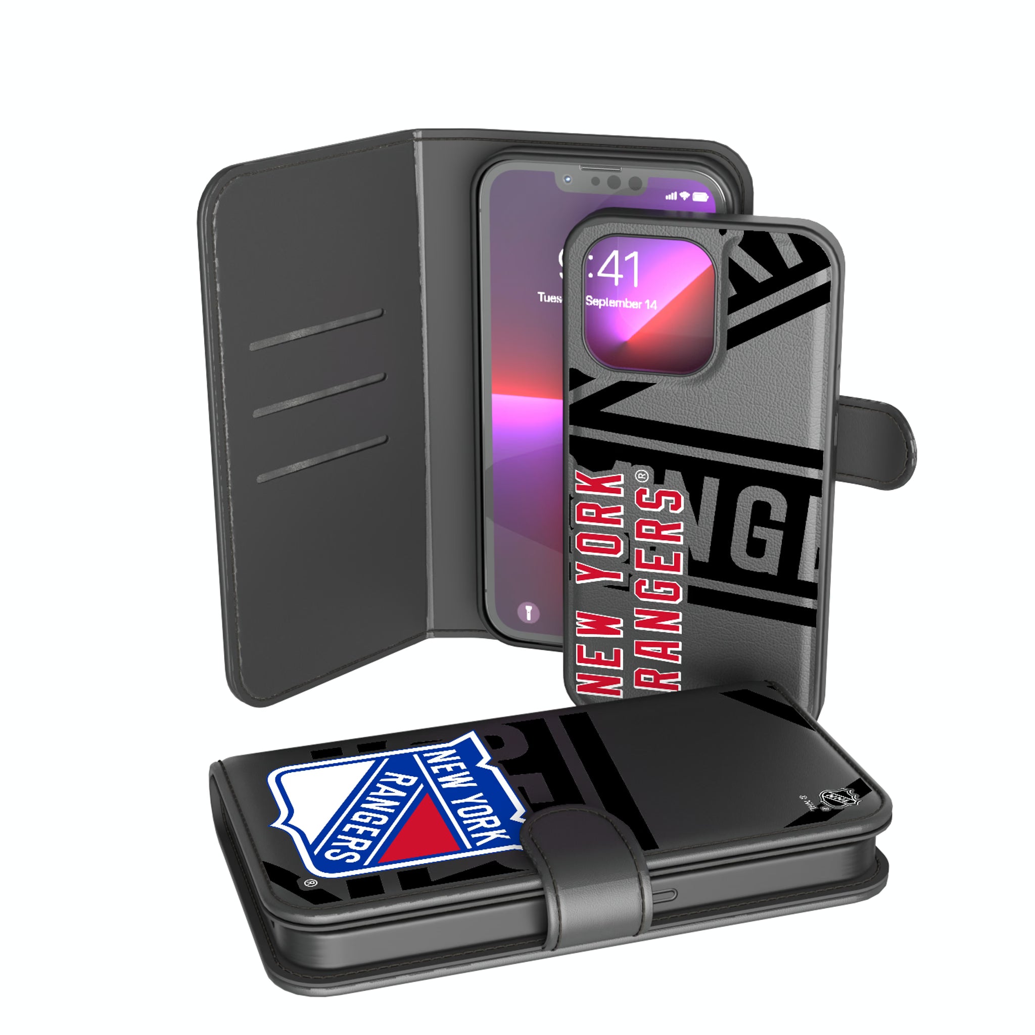 New York Rangers Monocolor Tilt iPhone Wallet Phone Case for Apple iPhone