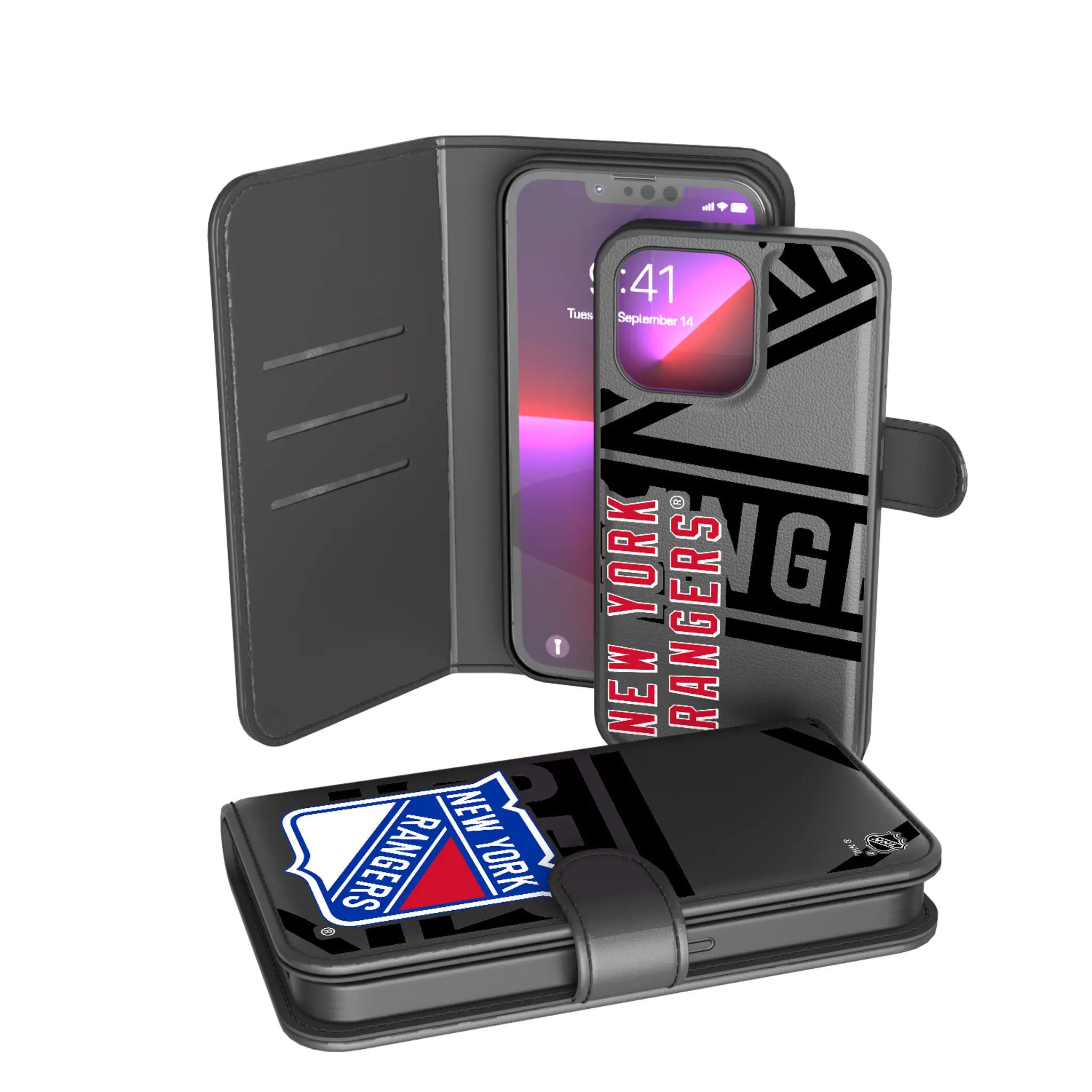 New York Rangers Monocolor Tilt iPhone Wallet Phone Case for Apple iPhone