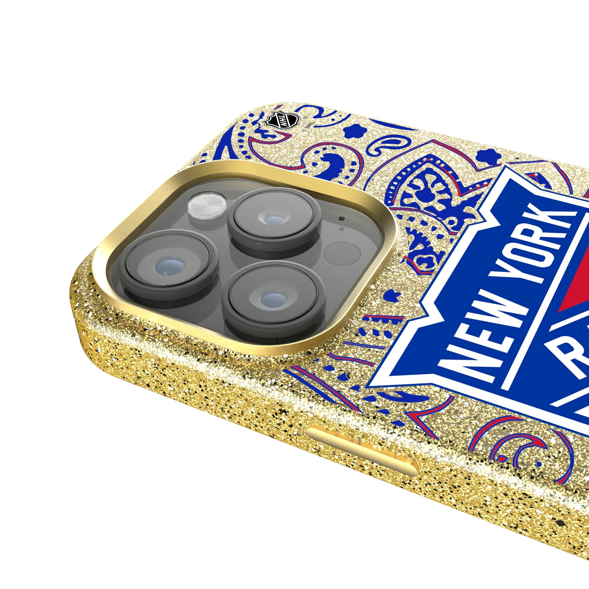 New York Rangers Paisley iPhone Bling Phone Case for Apple iPhone - Detail