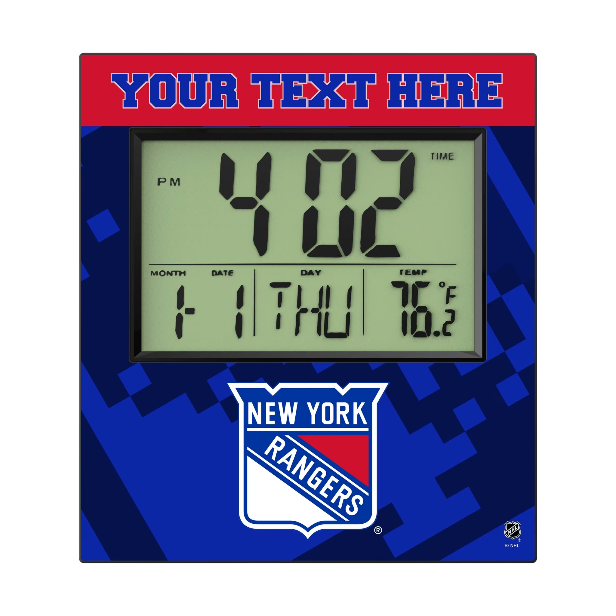 New York Rangers Personalized Color Block Wall Clock