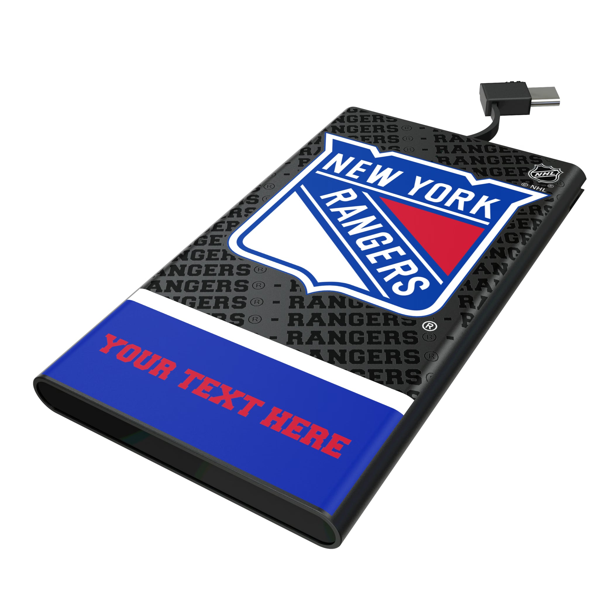 New York Rangers Personalized EndZone Plus 5000mAh Flat Powerbank