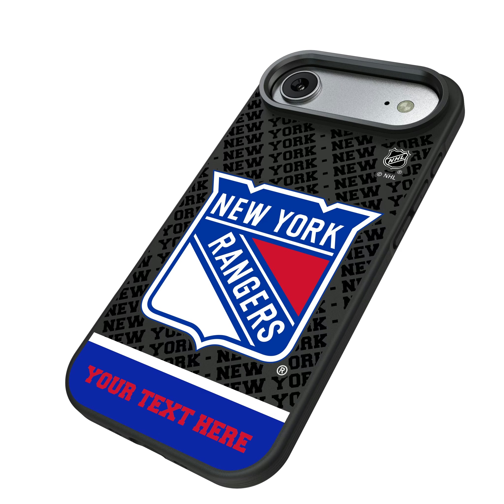 New York Rangers Personalized EndZone Plus iPhone Bump Phone Case for Apple iPhone - Isometric View#Device_iPhone Air