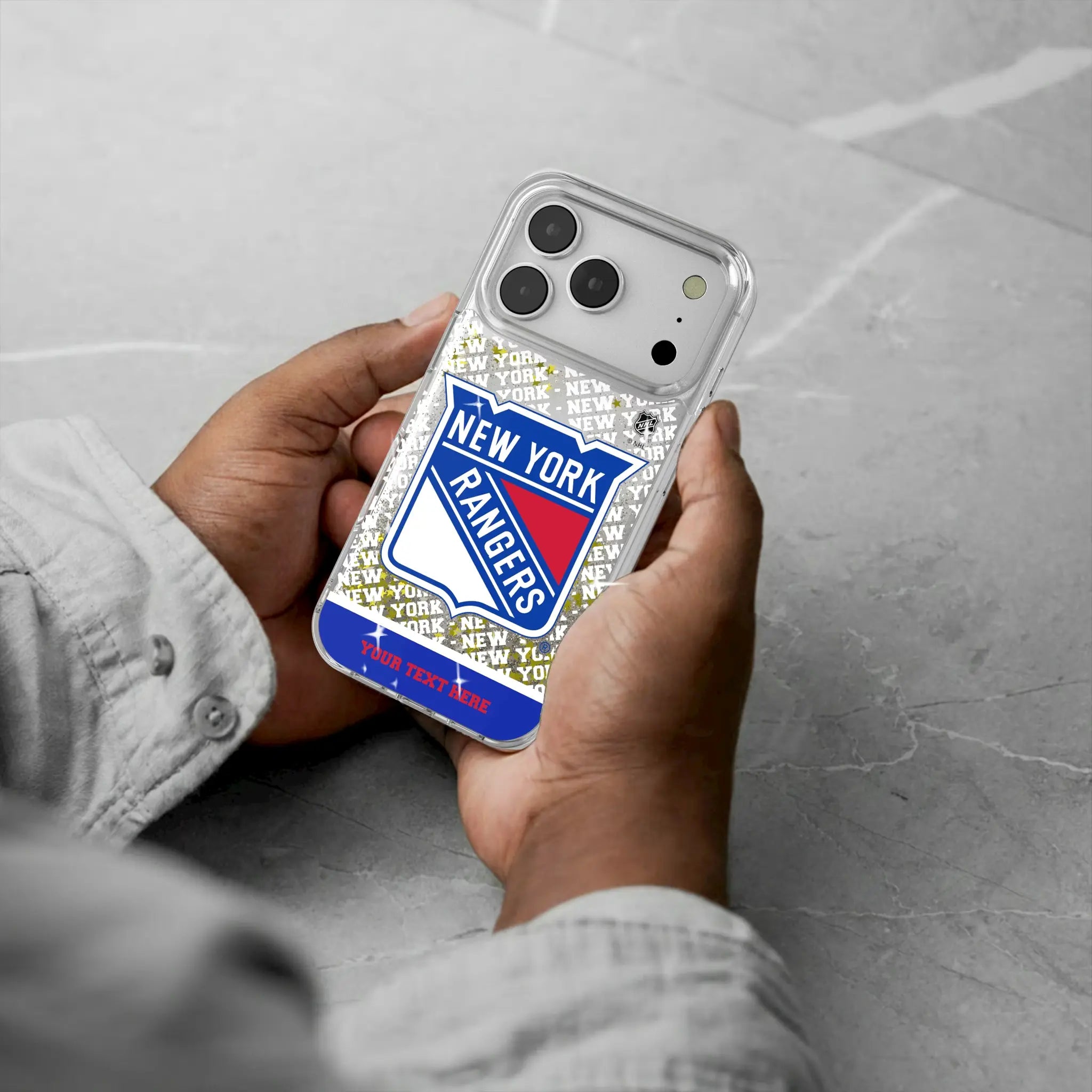 New York Rangers Personalized EndZone Plus iPhone Glitter Phone Case for Apple iPhone - Lifestyle#Device_iPhone 17 Pro