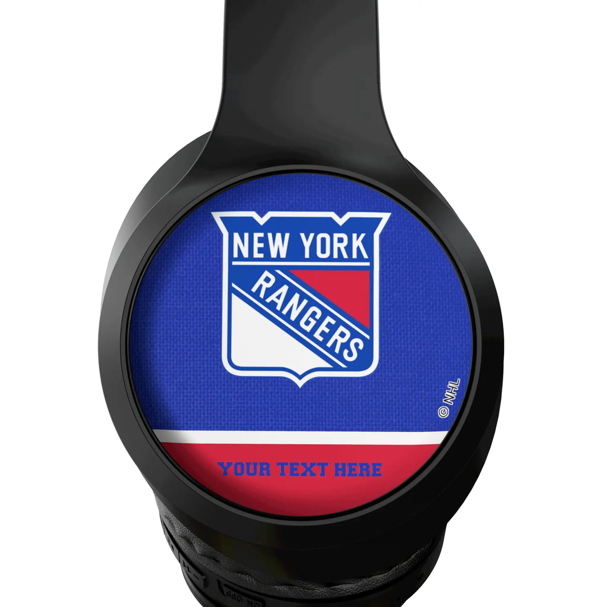 New York Rangers Personalized Endzone Solid Wireless Over-Ear Headphones With Case - Detail