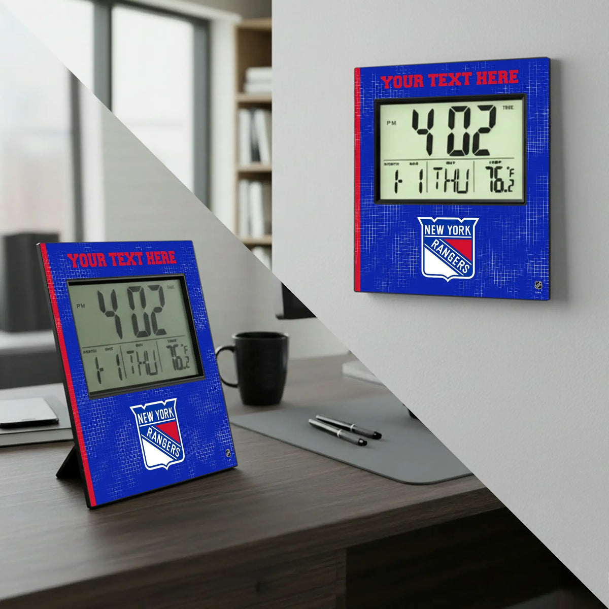 New York Rangers Personalized Hatch Wall Clock - Lifestyle