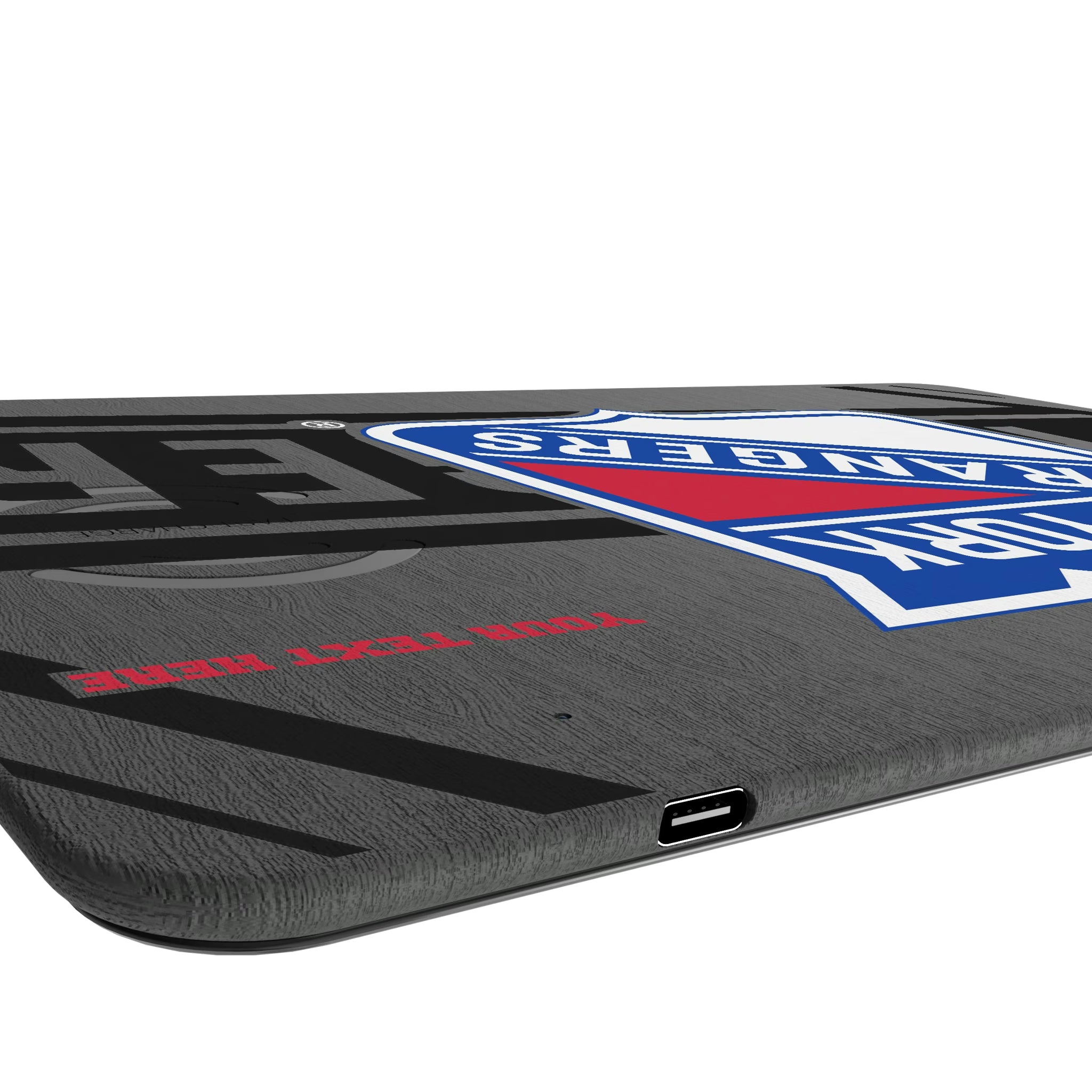 New York Rangers Personalized Tilt 15-Watt Wireless Charger and Mouse Pad