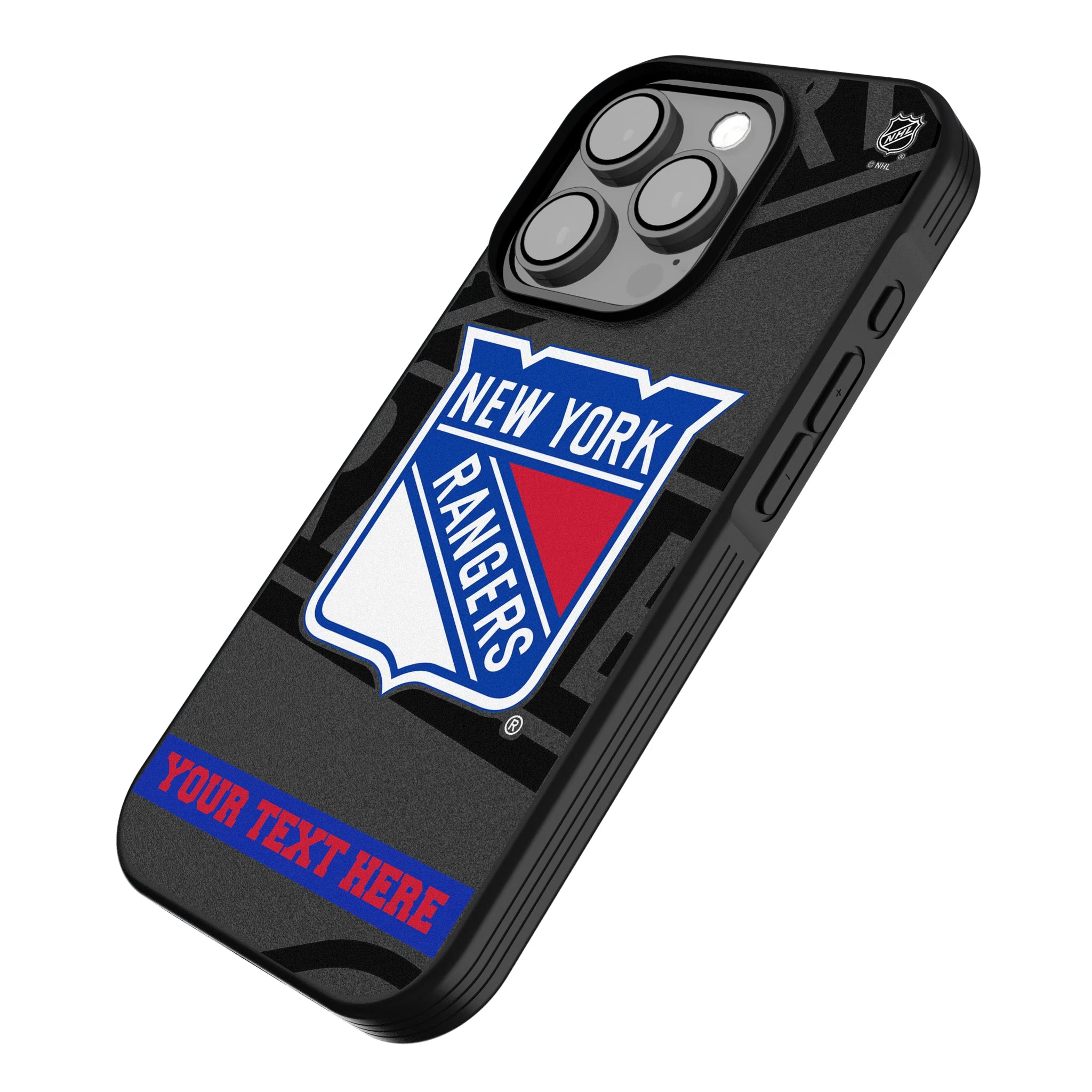 New York Rangers Personalized Tilt iPhone Bump Phone Case for Apple iPhone - Isometric View