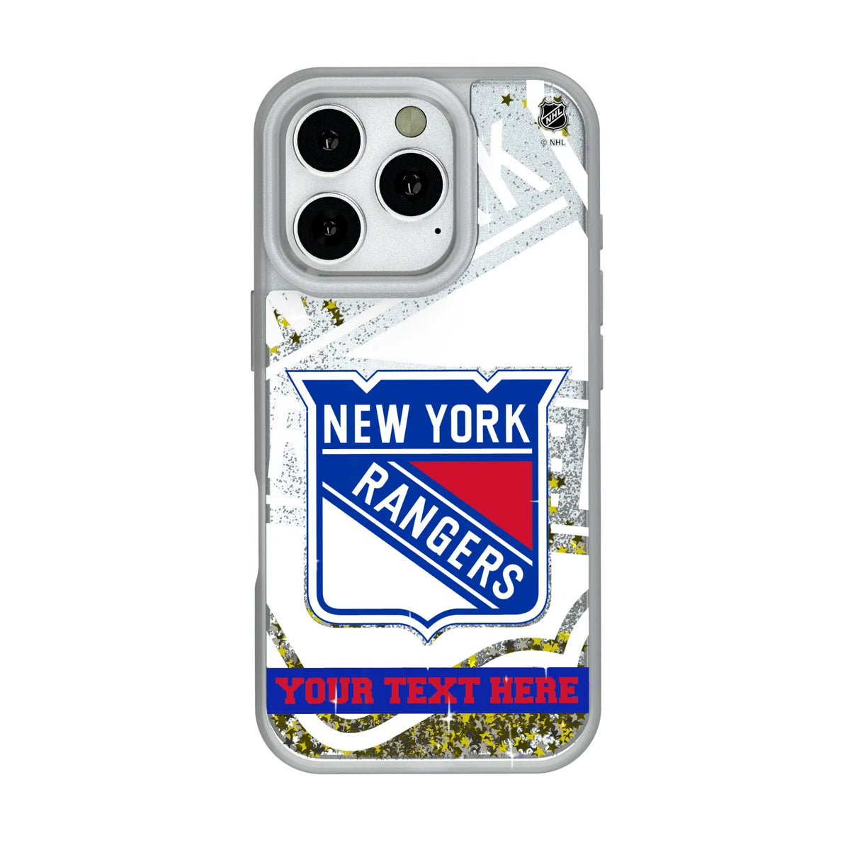 New York Rangers Personalized Tilt iPhone Glitter Phone Case for Apple iPhone#Device_iPhone 16 Pro