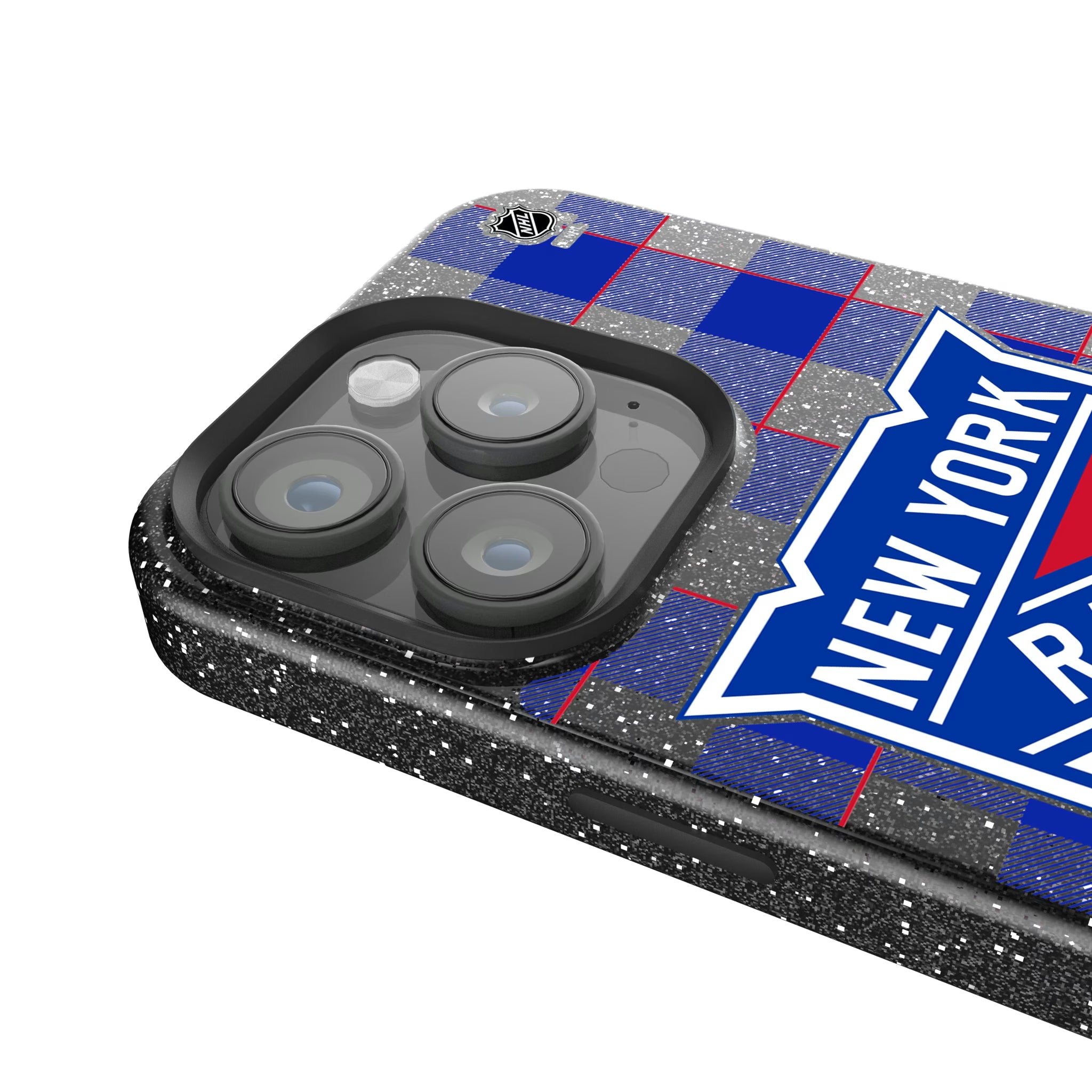 New York Rangers Plaid iPhone Bling Phone Case for Apple iPhone - Detail