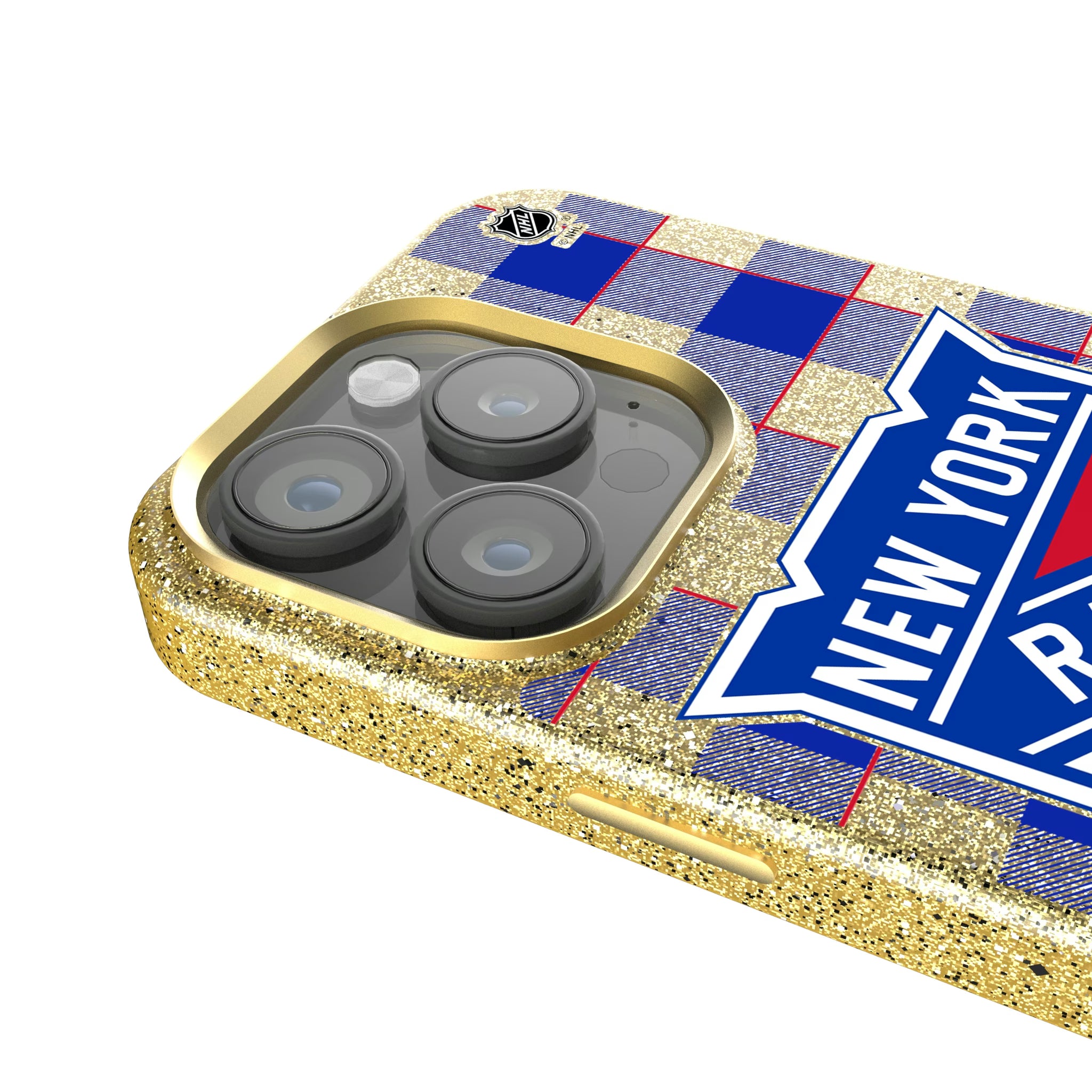 New York Rangers Plaid iPhone Bling Phone Case for Apple iPhone - Detail