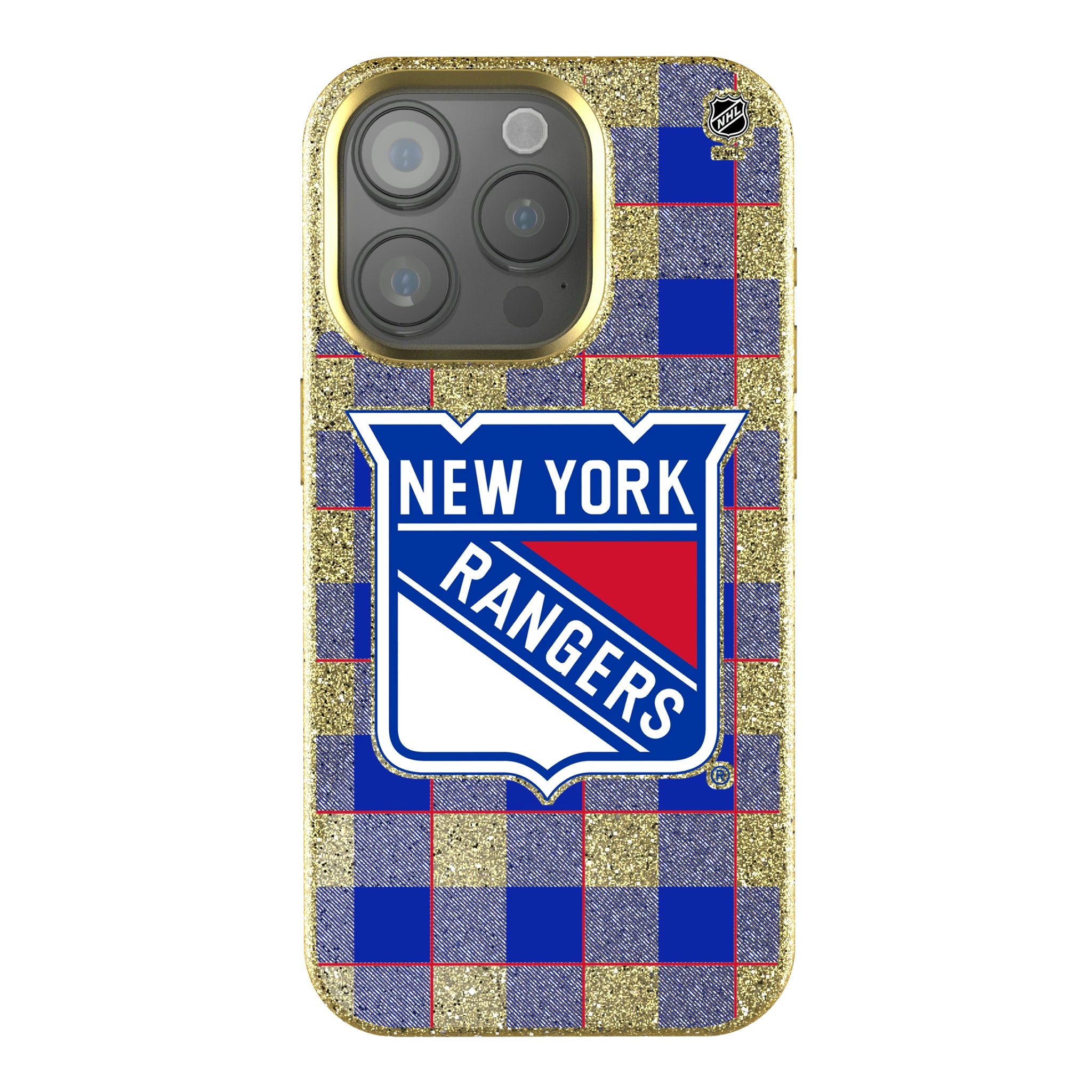New York Rangers Plaid iPhone Bling Phone Case for Apple iPhone