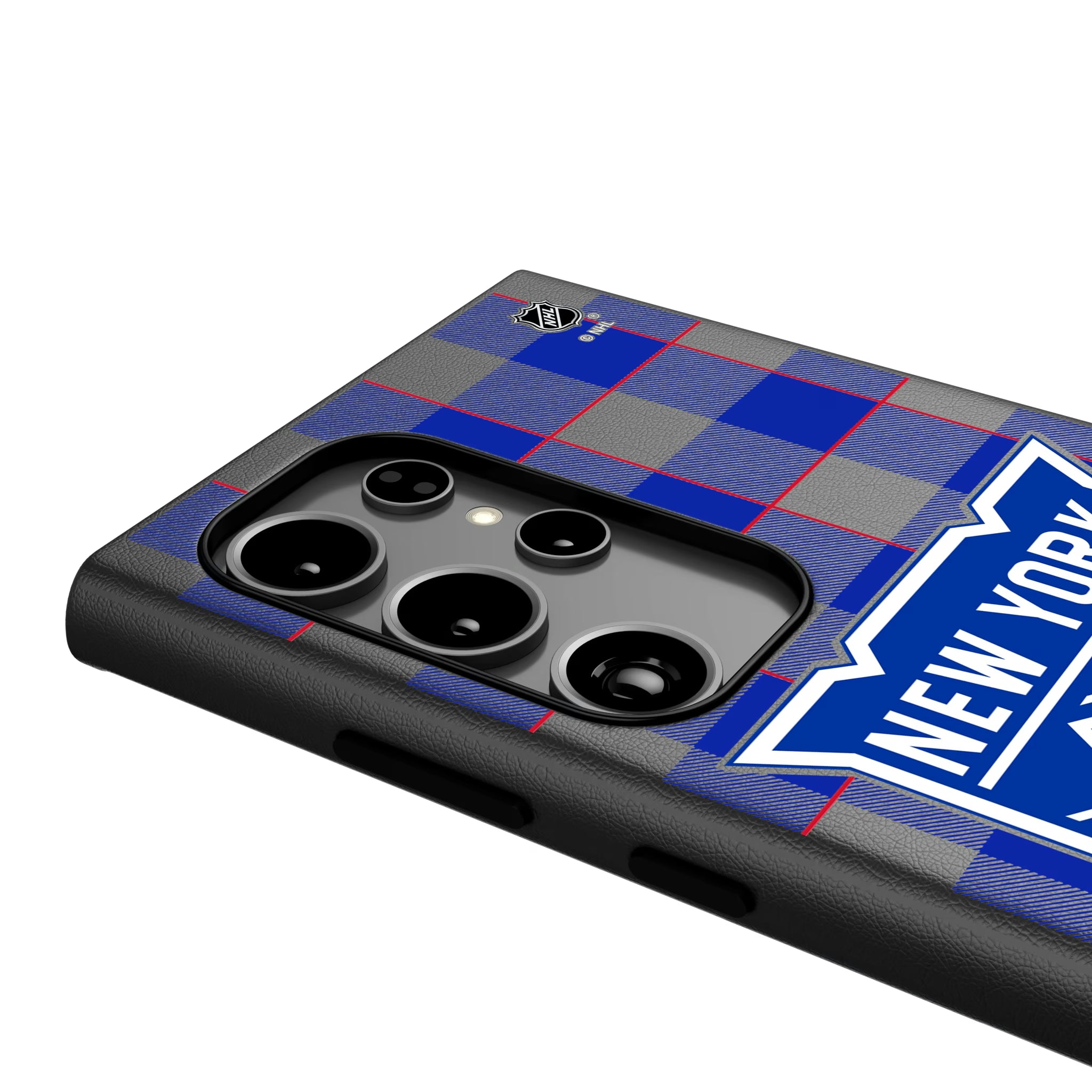 New York Rangers Plaid Galaxy MagSafe Compatible Phone Case for Samsung Galaxy - Detail